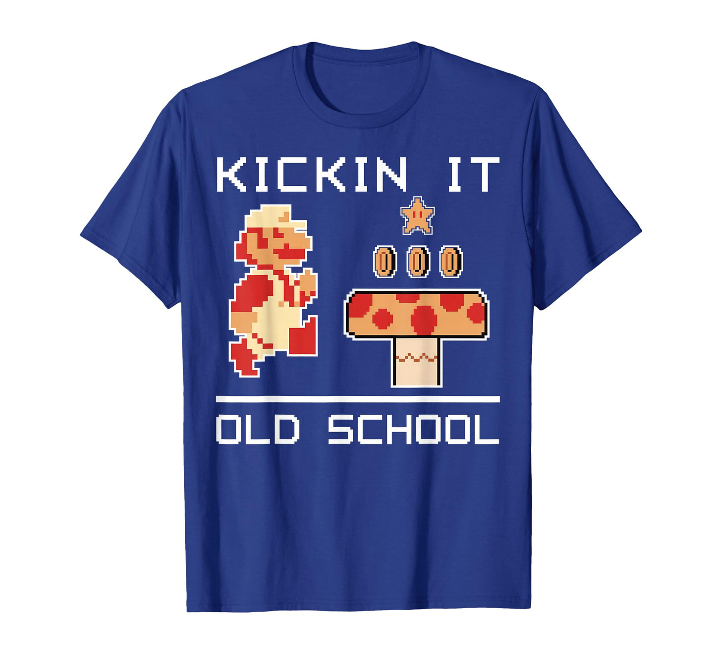 Super Mario Kickin' It Old School Vintage Text Poster T-Shirt