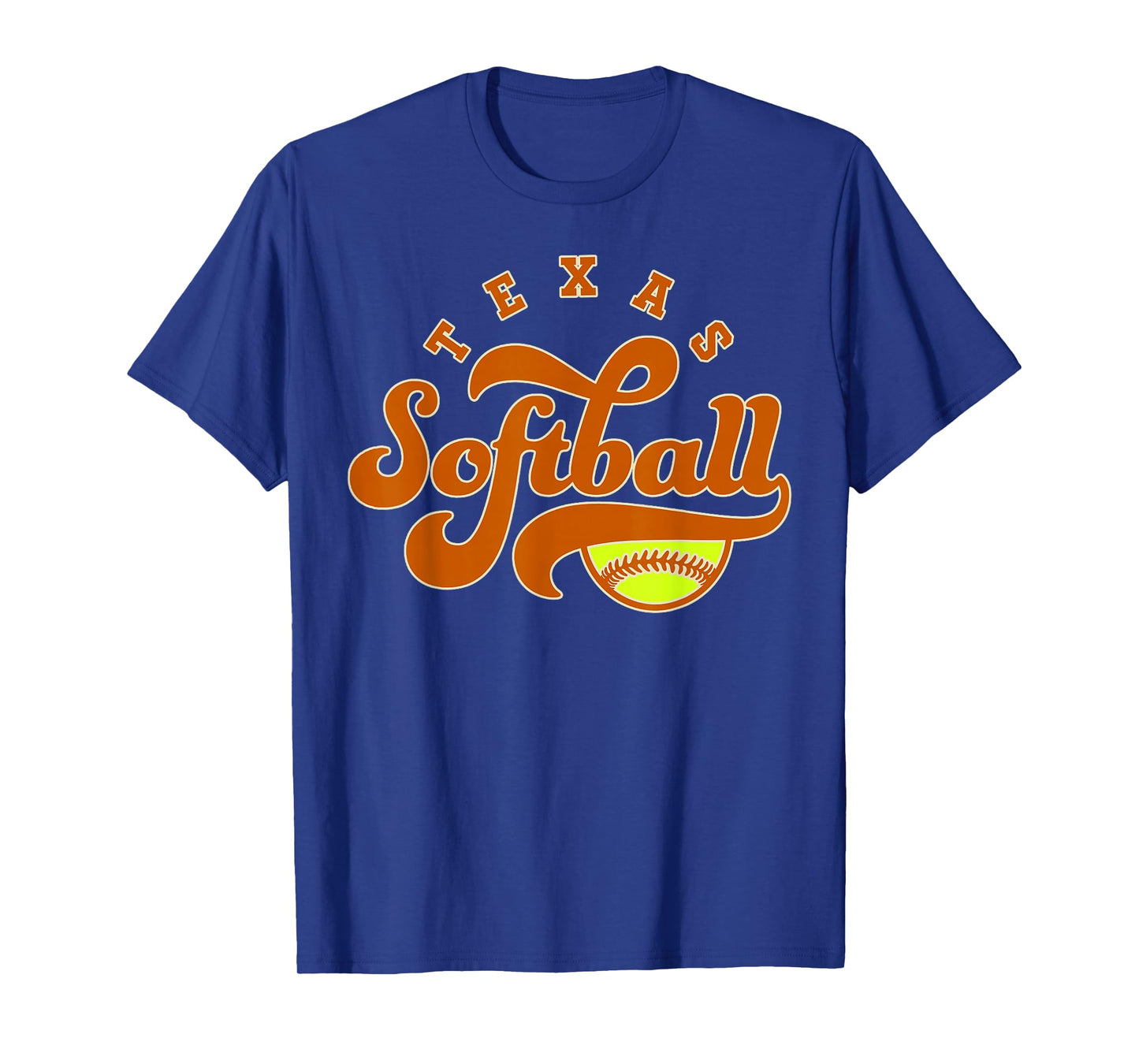 Texas Softball Vintage Mens Kids Team Retro Softball Fan T-Shirt