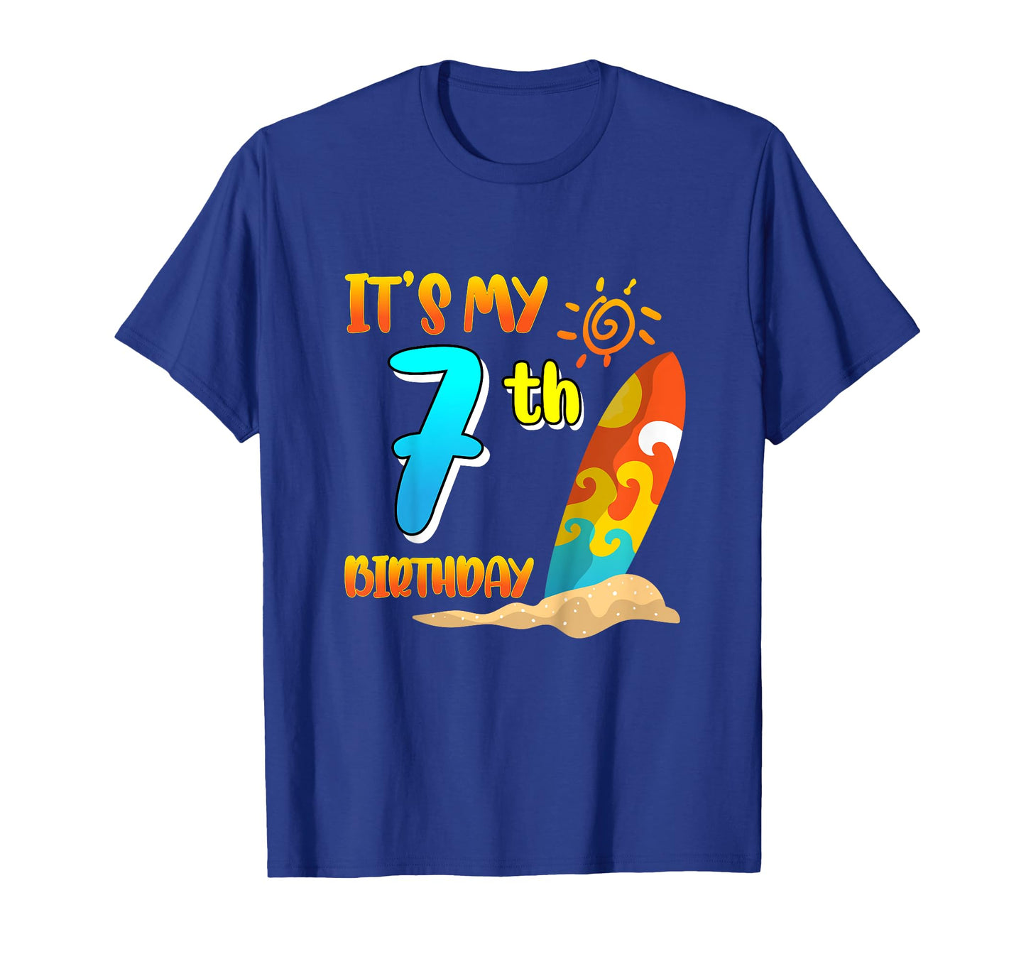 It's My 7th Birthday Surfing Beach Pool Party 7 Years Old T-Shirt for Girls Kids