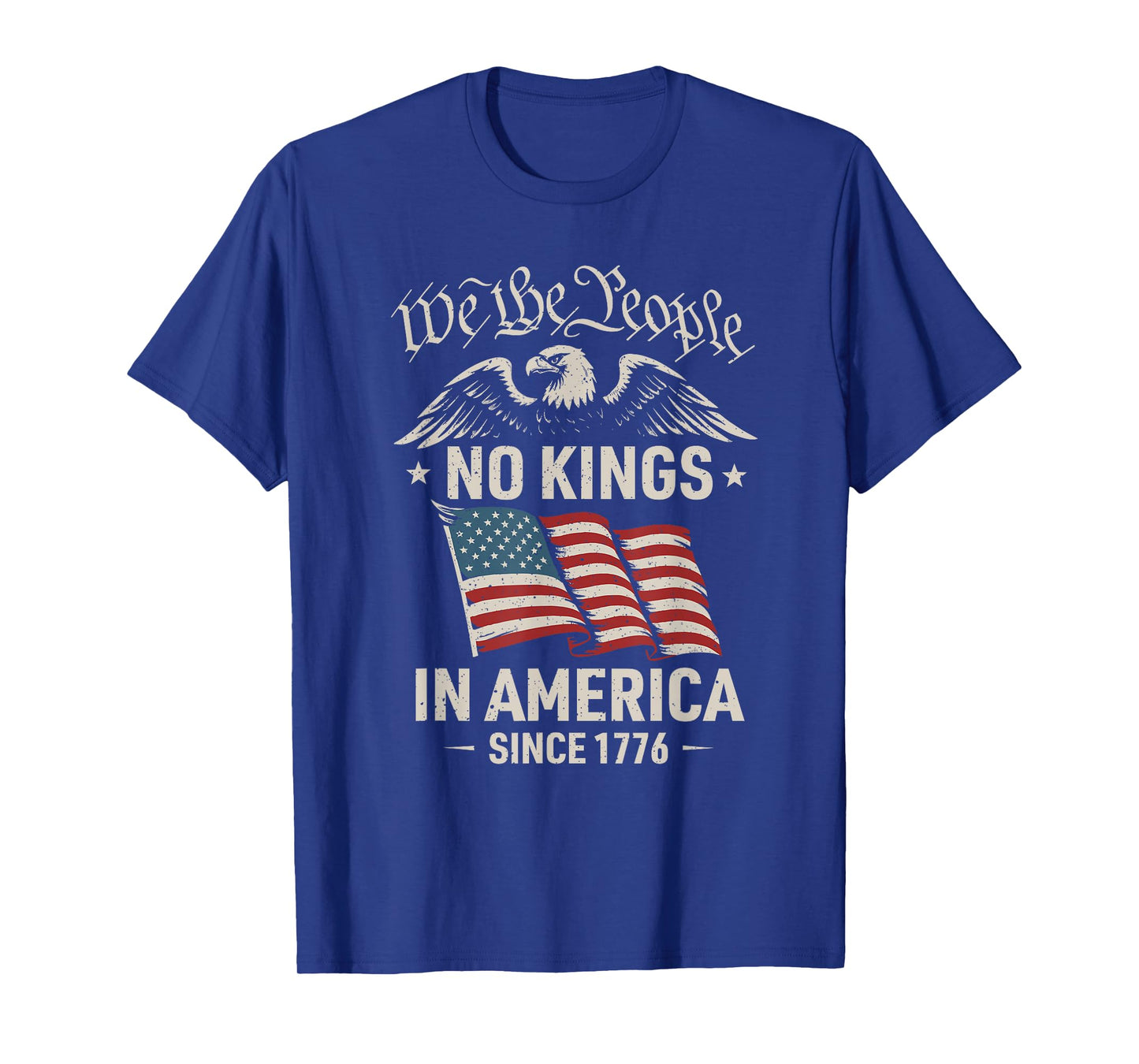 No Kings In America Since 1776 America Flag T-Shirt