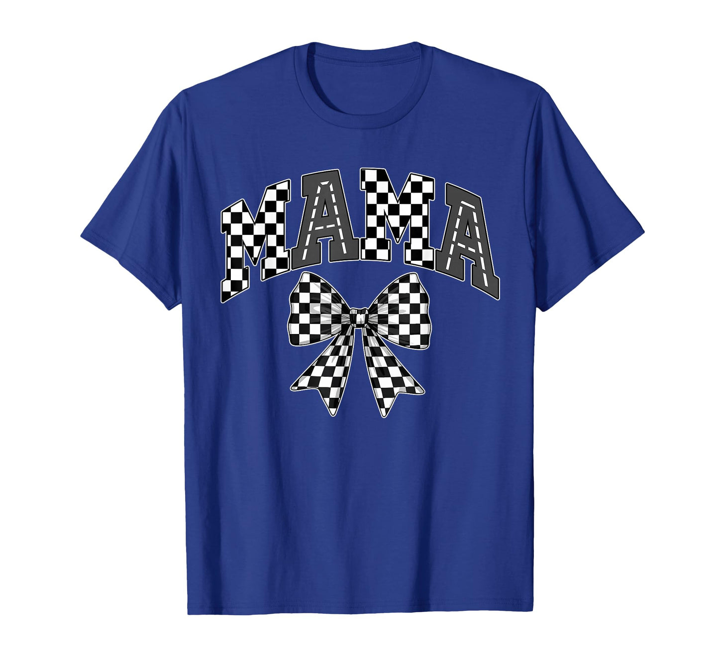 Mama Racing Race Car Checkered Family Birthday Matching T-Shirt