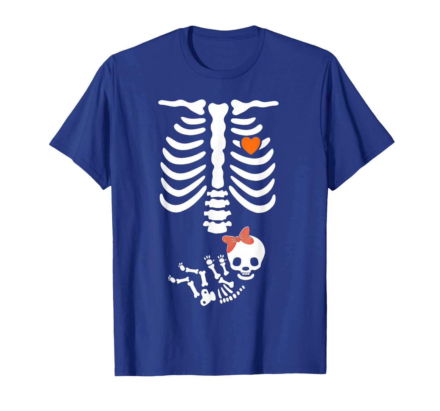 Maternity Skeleton Baby Girl Halloween Costume T-Shirt