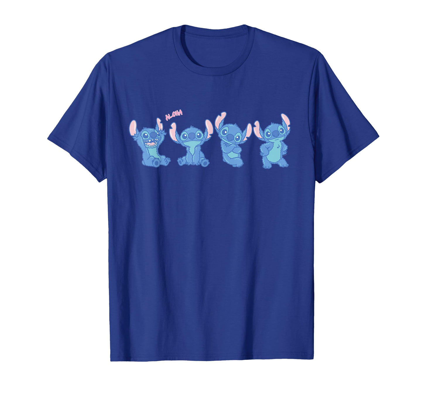 Disney Stitch Fluffy Aloha Vibes Cute Multi-Pose T-Shirt
