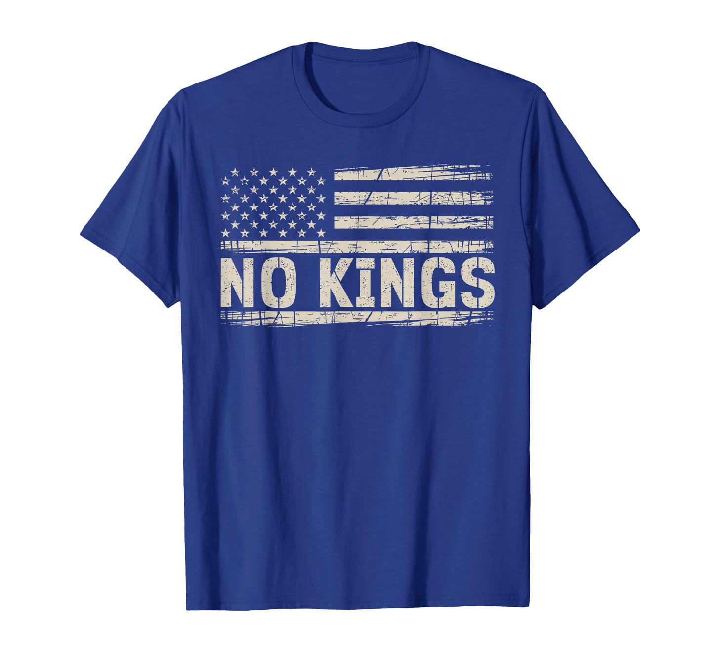 No Kings American Flag Vintage Not King Patriotic US Flag T-Shirt