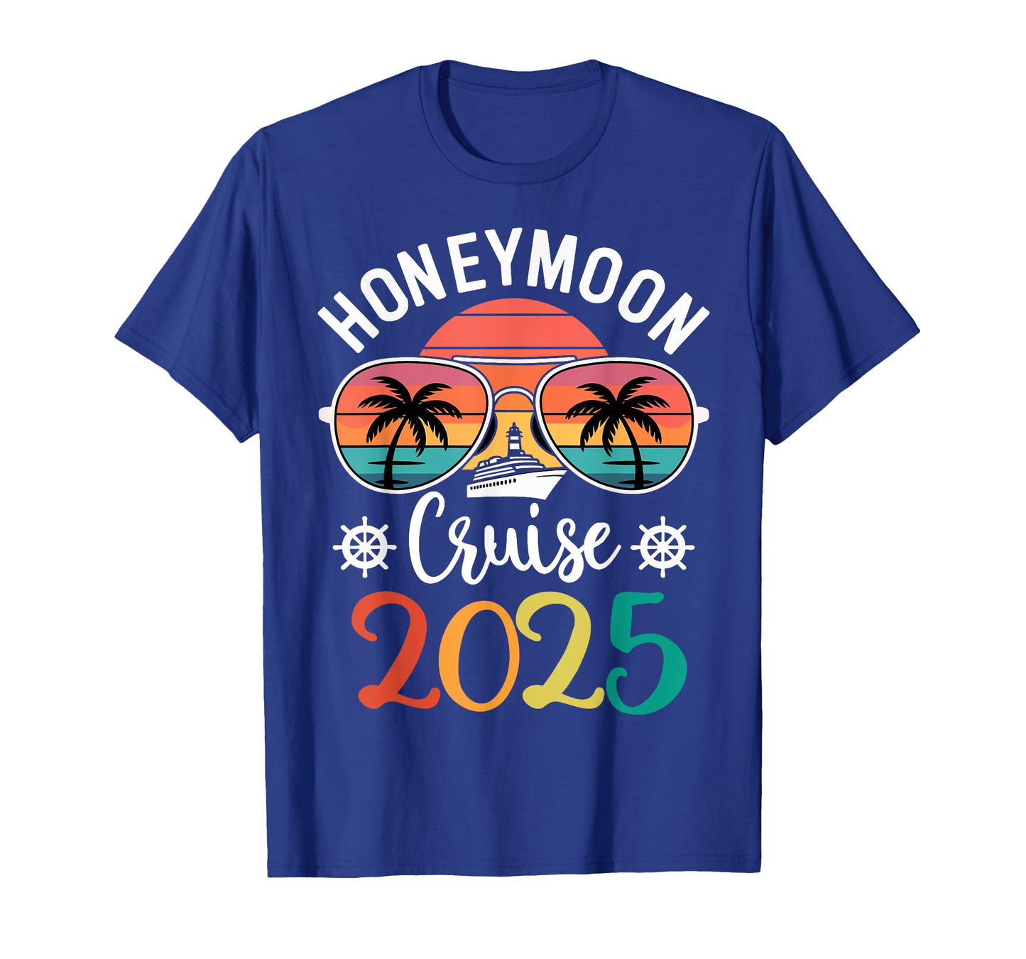 Honeymoon Cruise 2025 Just Married Matching Couple Vacation T-Shirt