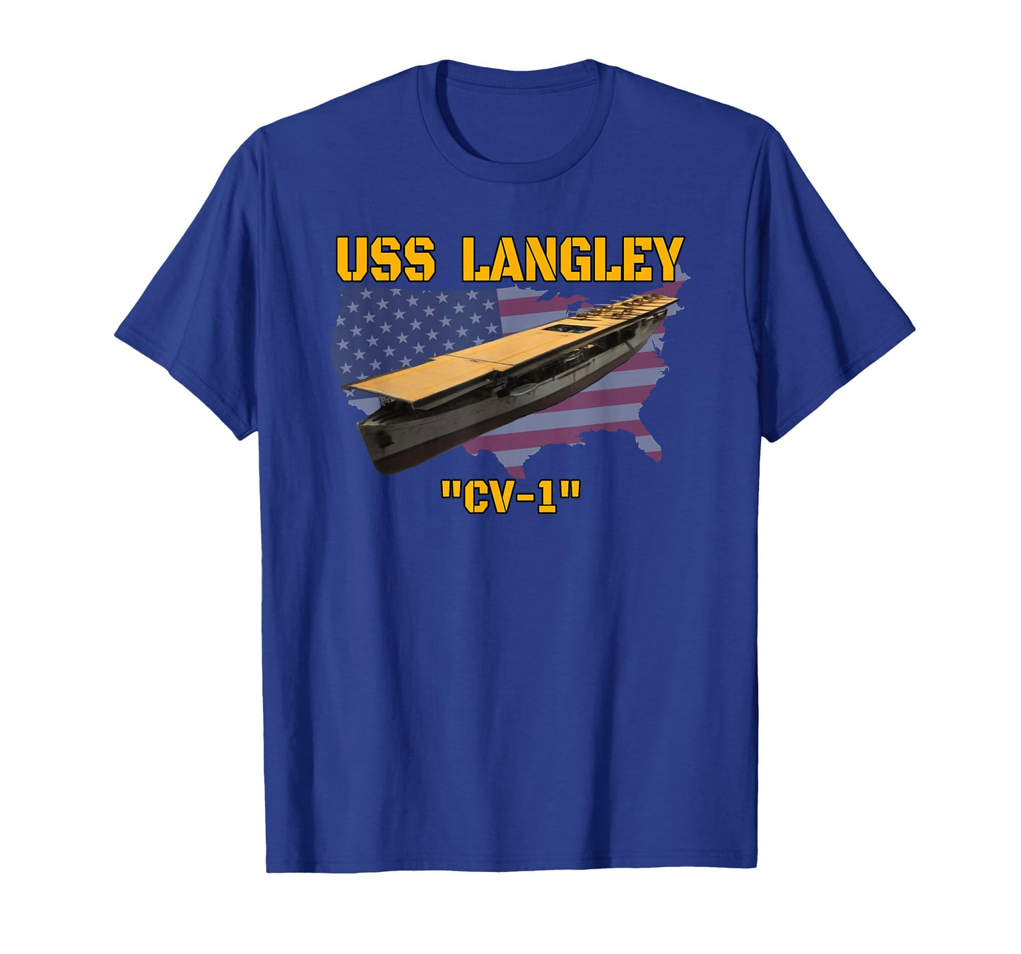Aircraft Carrier USS Langley CV-1 Veterans Day Father's Day T-Shirt