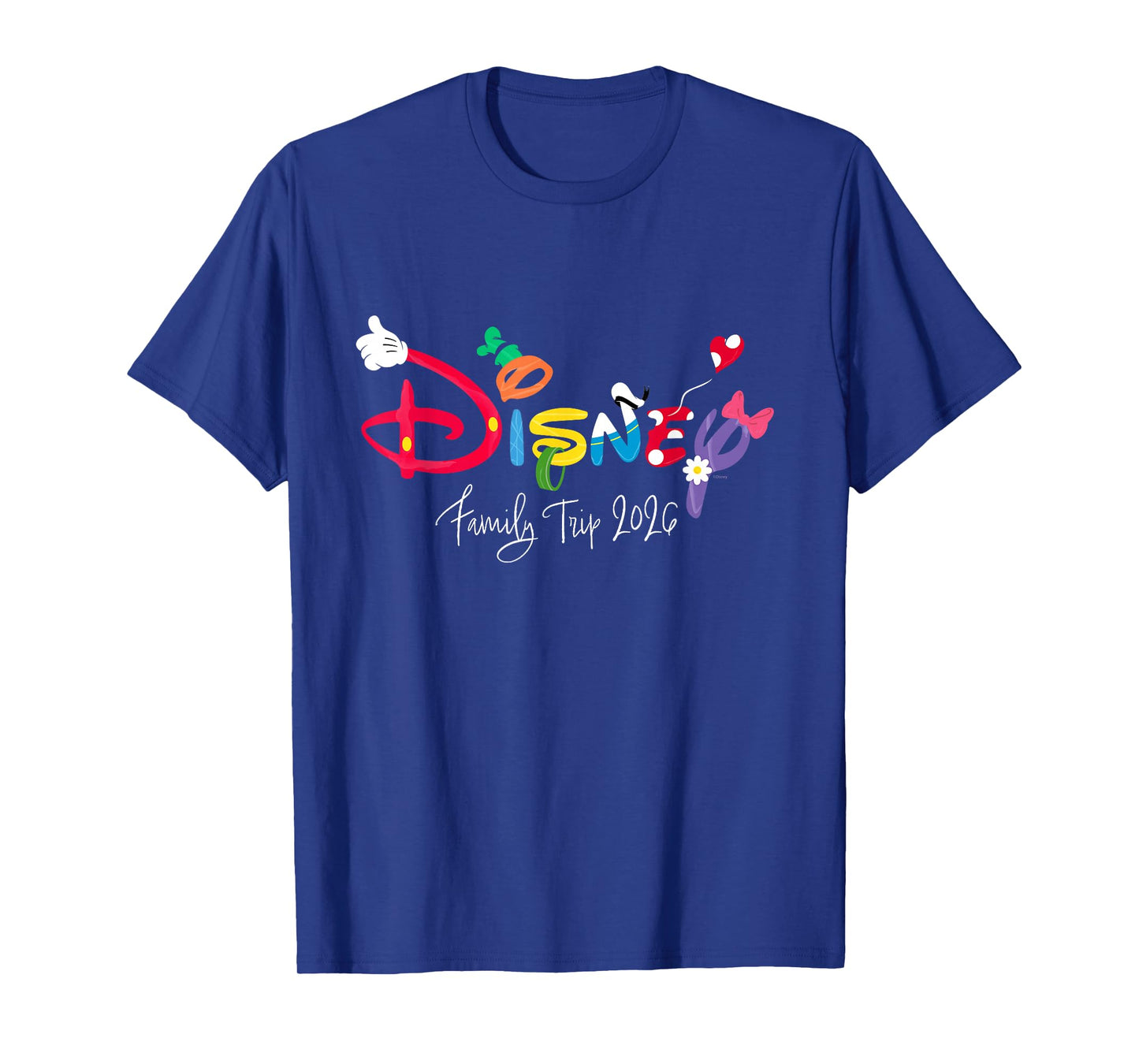 Disney Mickey & Friends Character Letters Family Trip 2026 T-Shirt