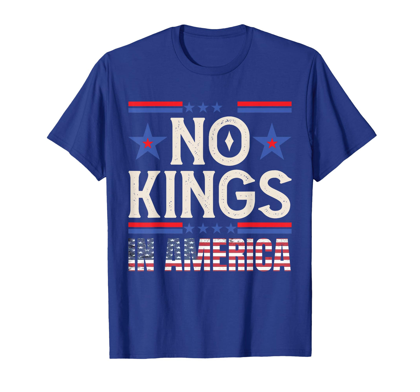 No Kings In America Protest Outfit Patriotic Retro USA Flag T-Shirt