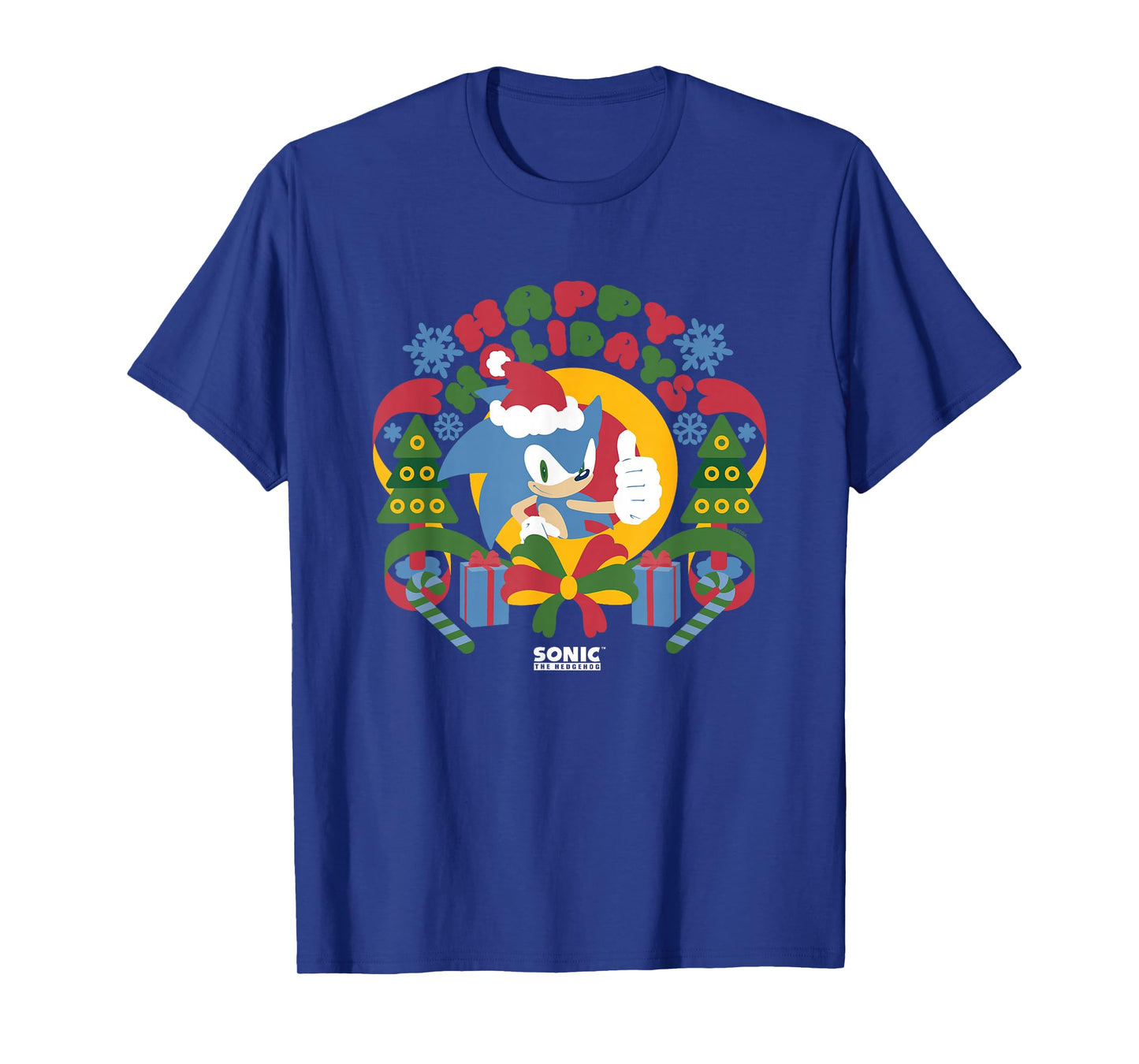 Sonic The Hedgehog Christmas Happy Holidays Vintage Logo T-Shirt