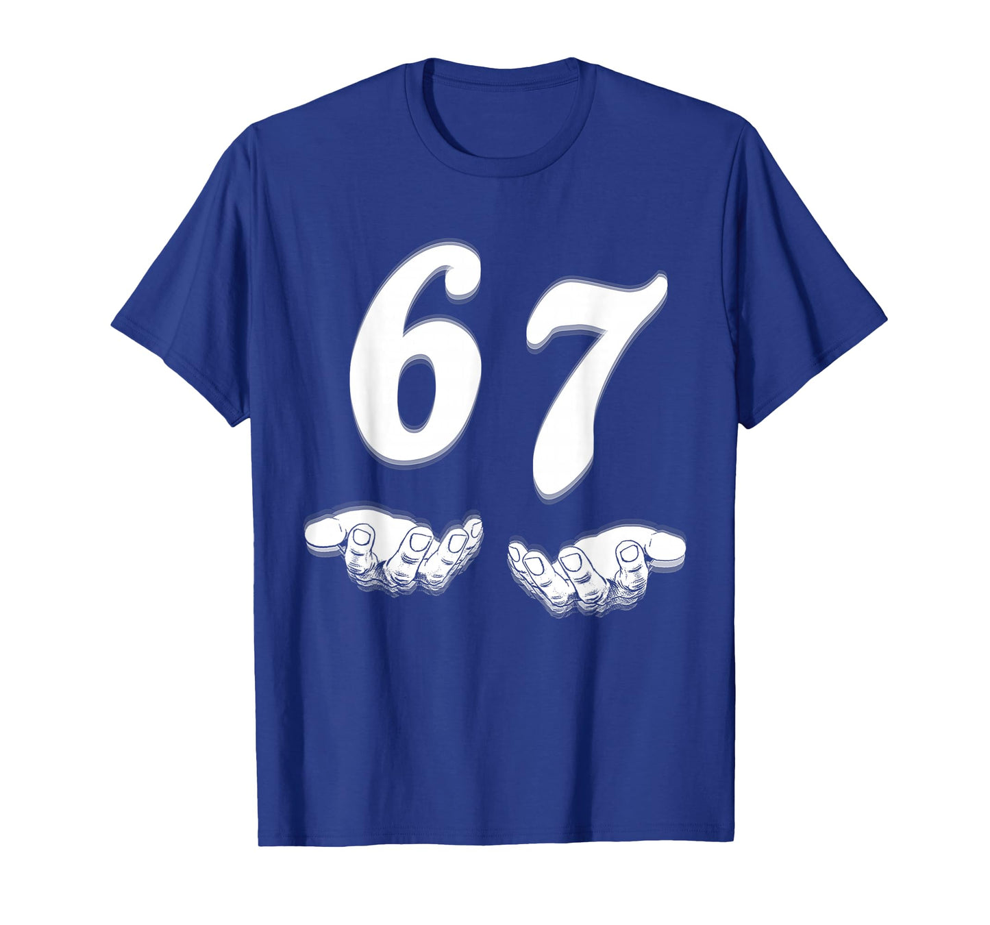 67 Six Seven with Hands Black and White Art T-Shirt