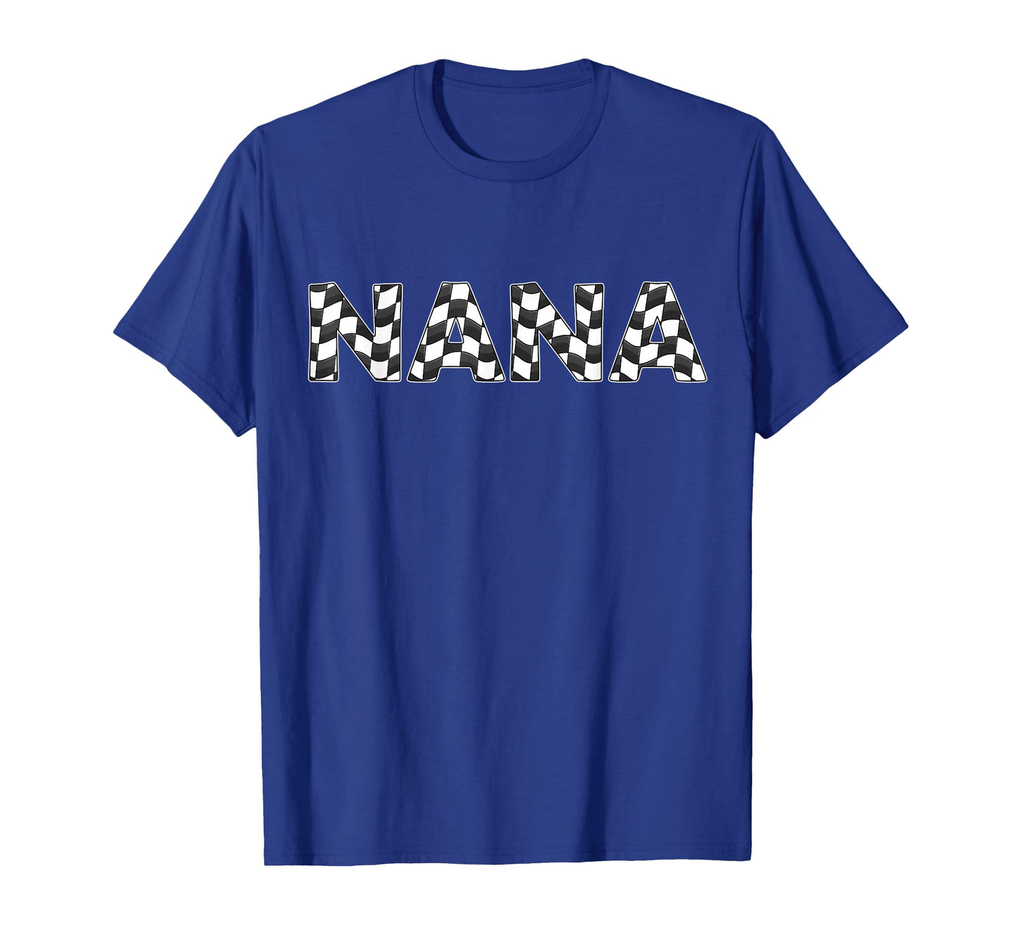 Checked Race Car Nana White Black Checkerboard Women Flag T-Shirt