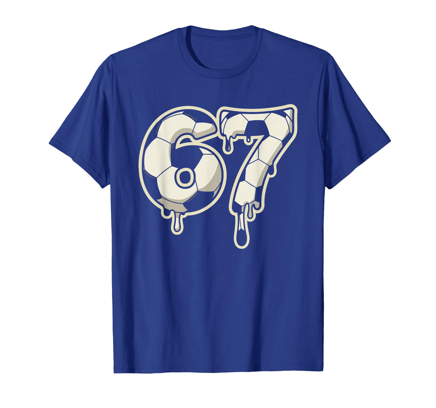 6 7 Soccer Ball Drip Graphic Six Seven Meme T-Shirt