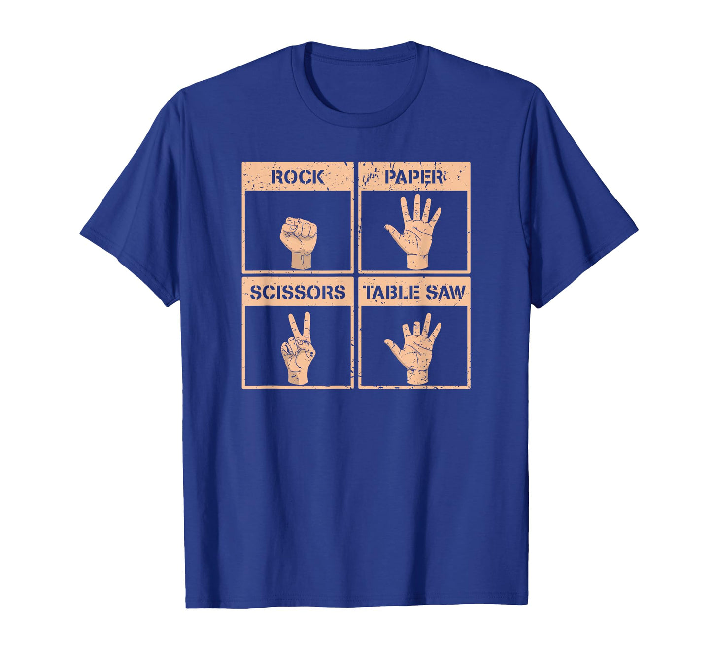 Rock Paper Scissors Table Saw Funny Missing Fingers Injury T-Shirt