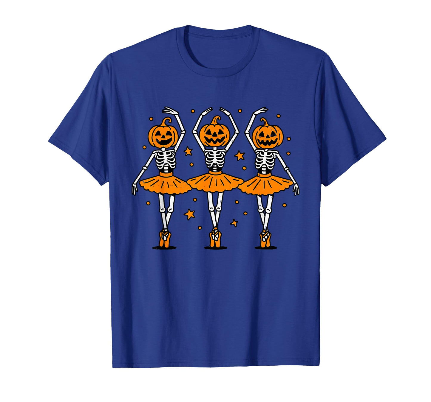 Cute Ballet Pumpkin Skeleton Halloween Costume Women Girl T-Shirt