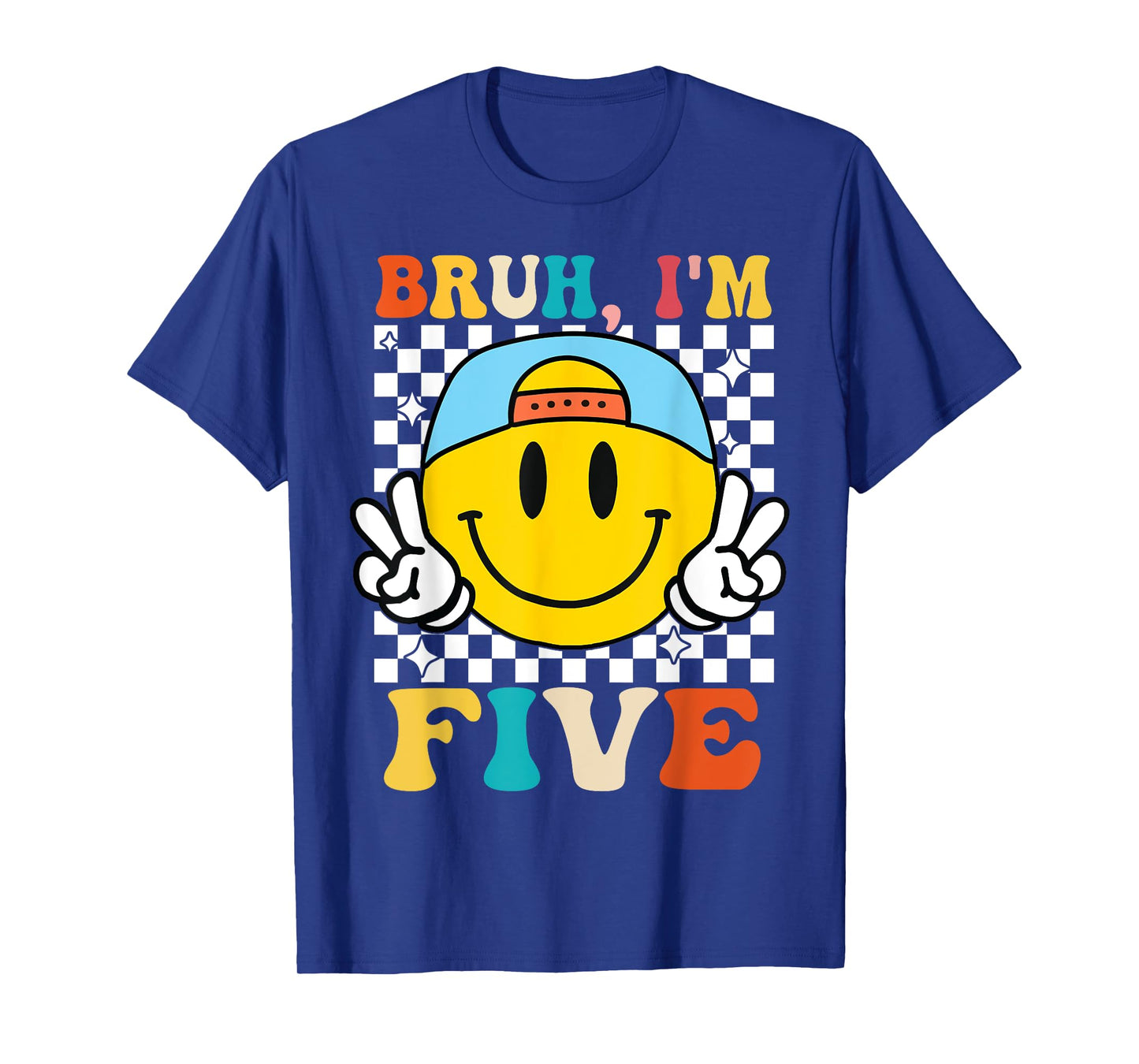 Bruh I'm Five 5 5th Birthday Groovy Boys Girls 5 Years Old T-Shirt