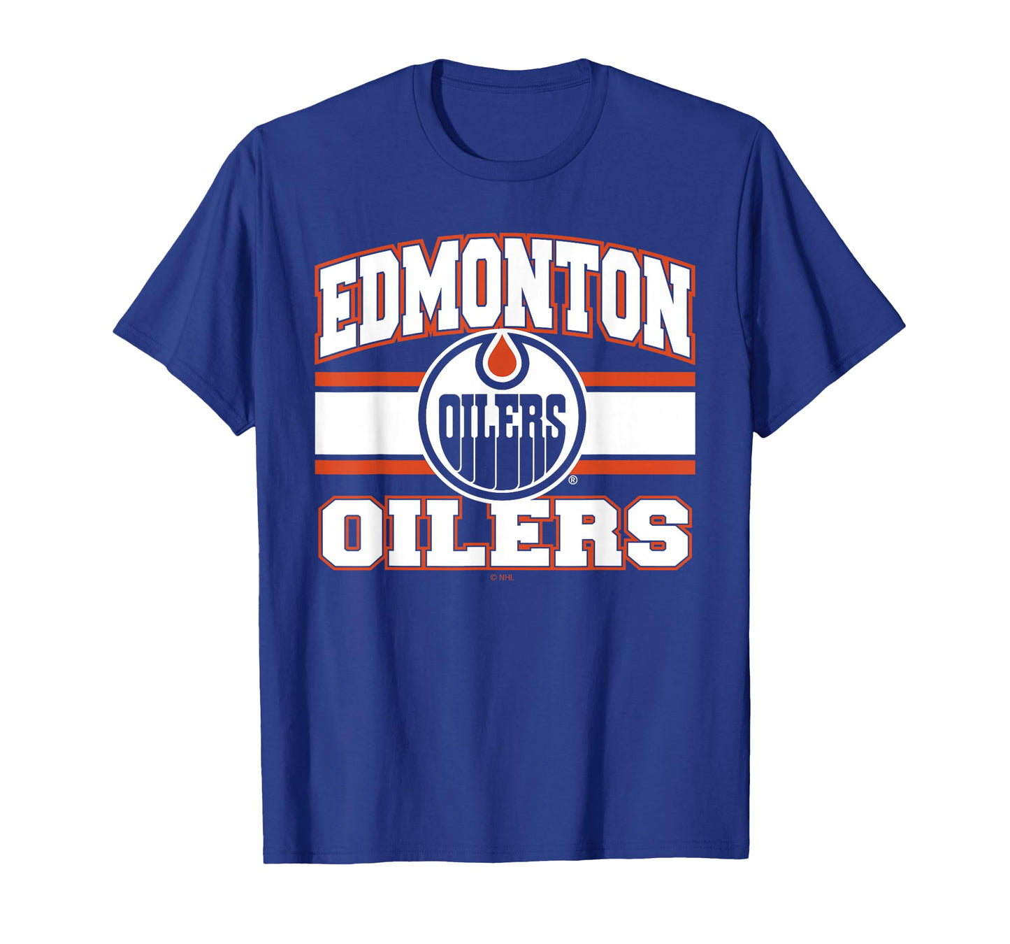 Edmonton Oilers Stripe Blue Officially Licensed T-Shirt
