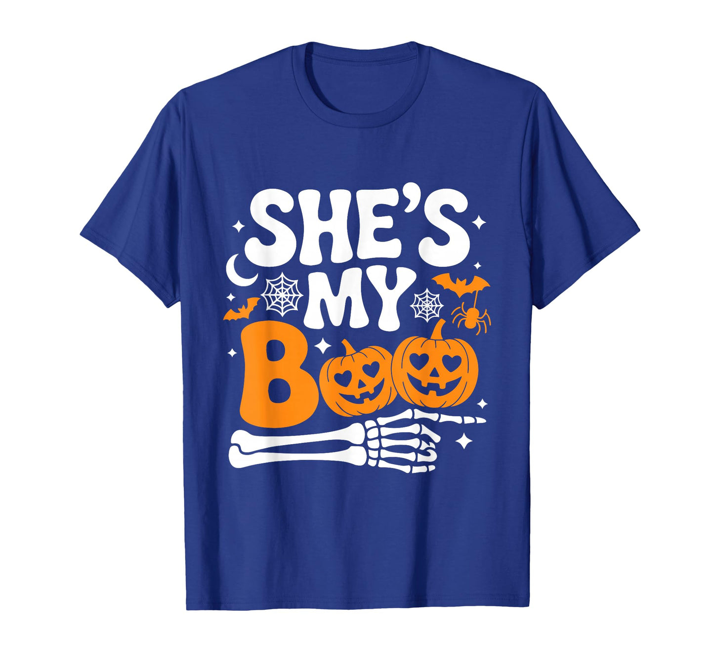 She's My Boo Pumpkin Matching Couple Halloween Men Women T-Shirt