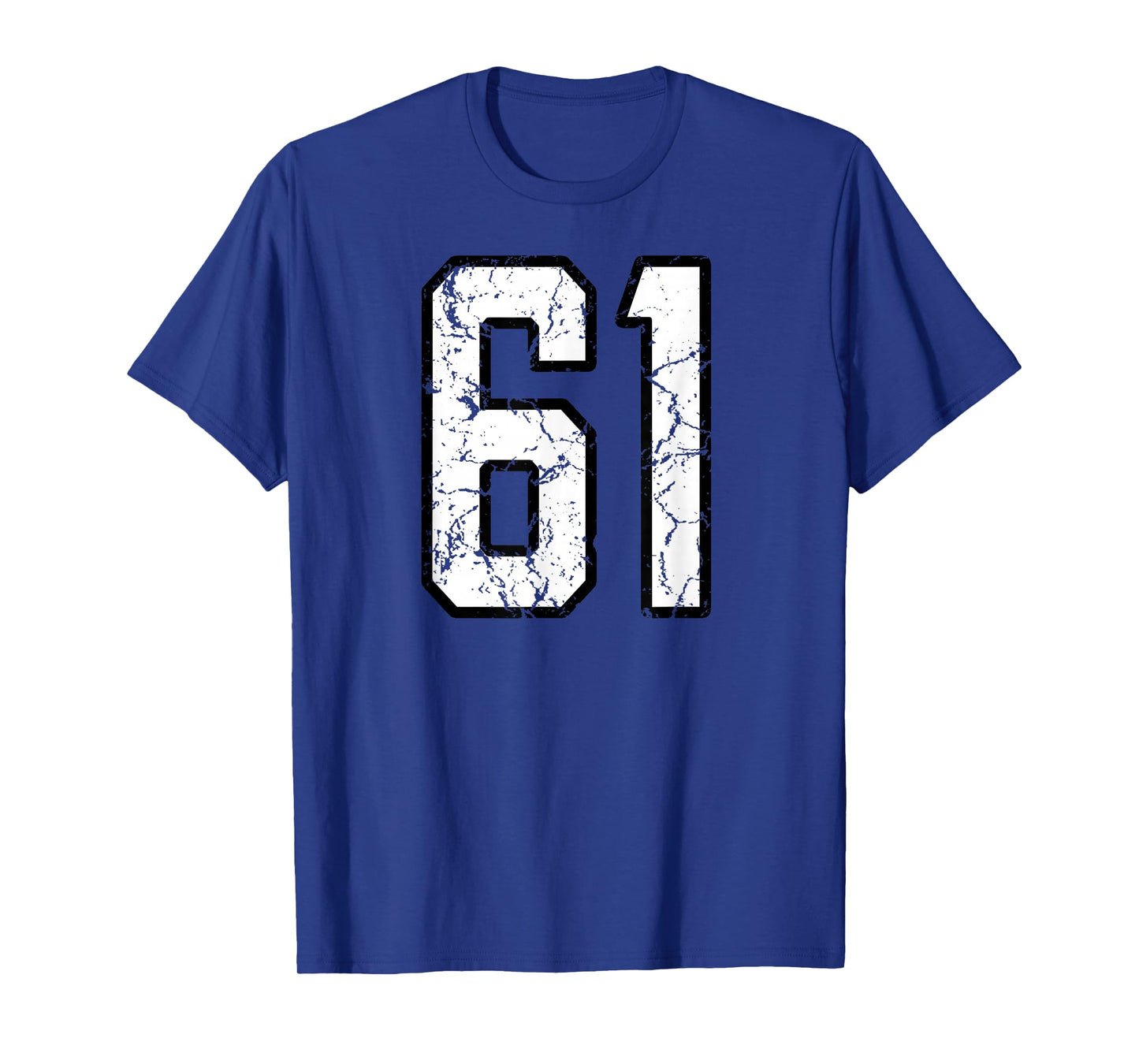 White and Black Sports Number 61 Jersey Uniform Player T-Shirt