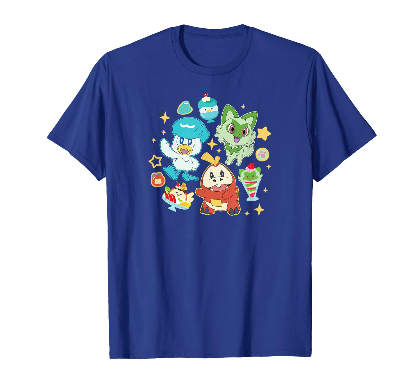 PokΓ©mon - Quaxly Sprigatito Fuecoco Starters Cafe Desserts T-Shirt