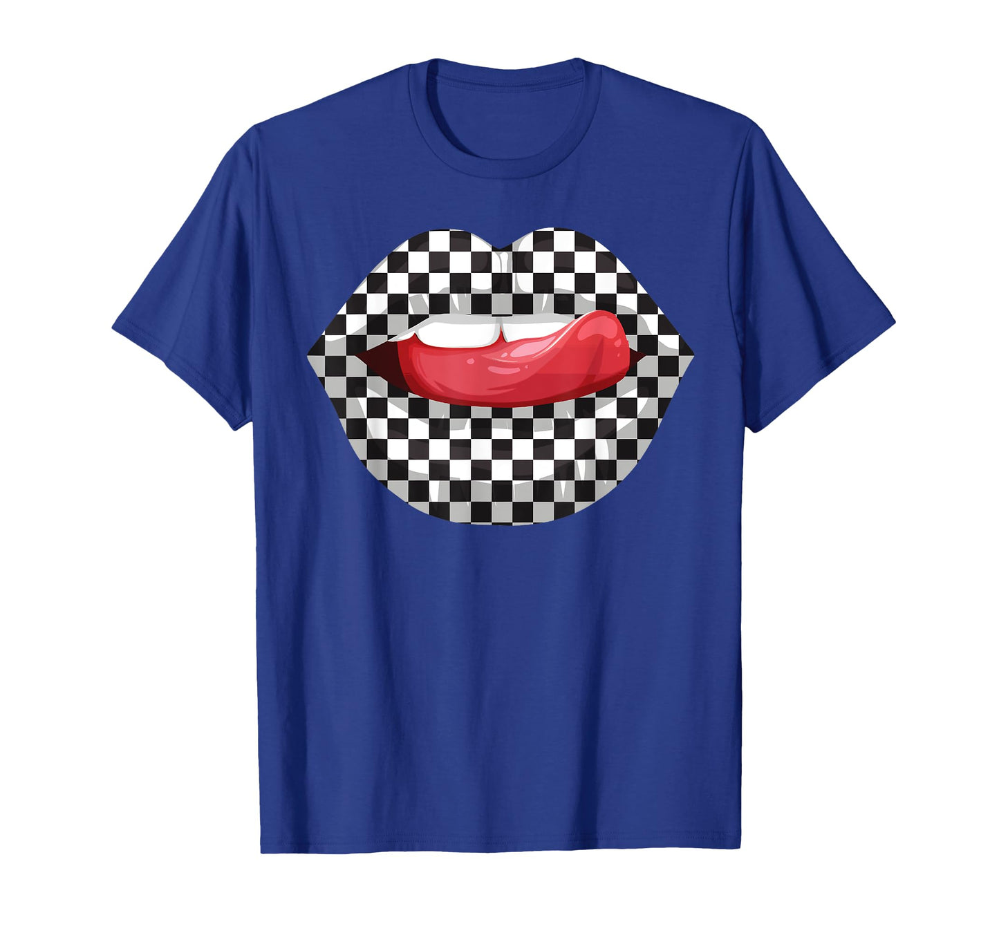 Cute Checkered Art For Men Women Checkerboard Checkered Lips T-Shirt