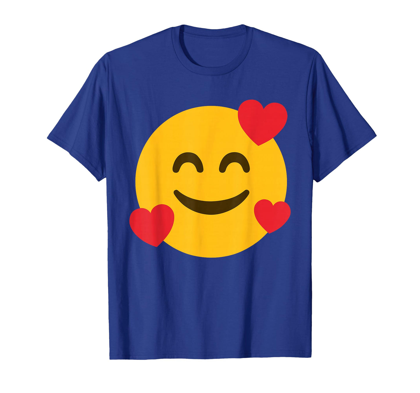 Funny Emoticon Smiling Grin Face with Floating Hearts Love T-Shirt