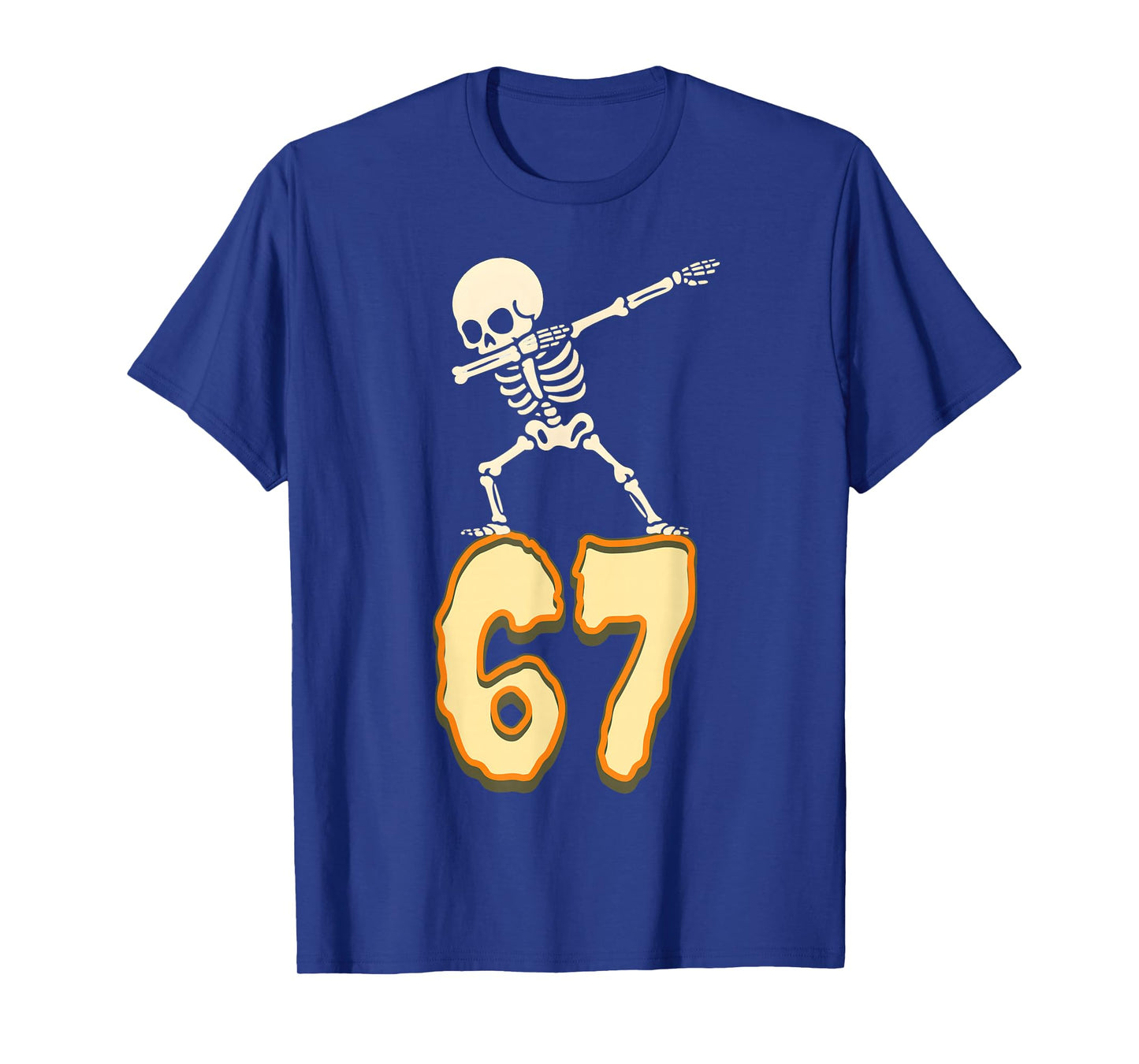 67 Halloween Meme 6 7 Numbers Six Seven Funny Kids Skeleton T-Shirt