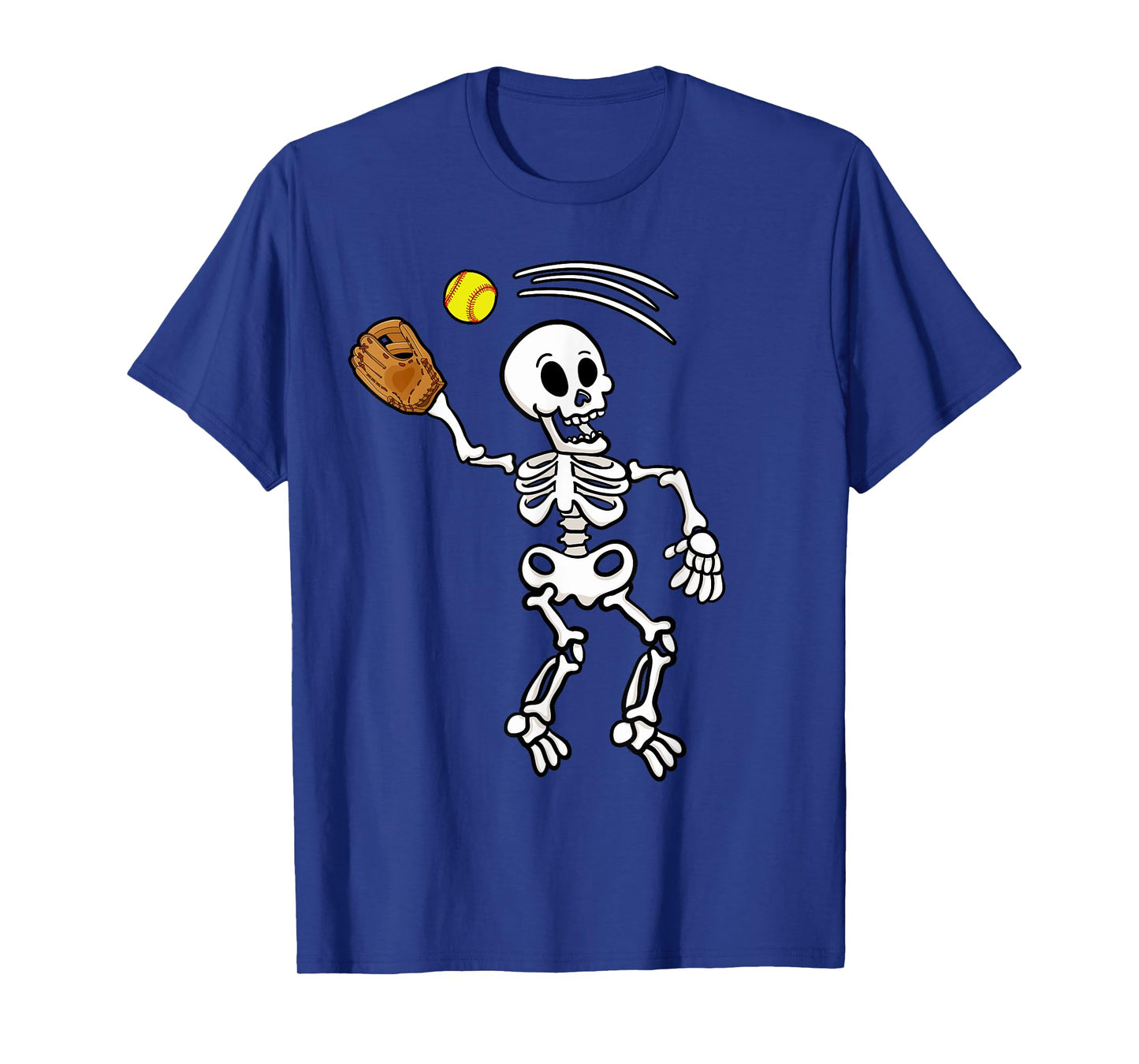 Softball Catcher Halloween Skeleton Costume Party T-Shirt