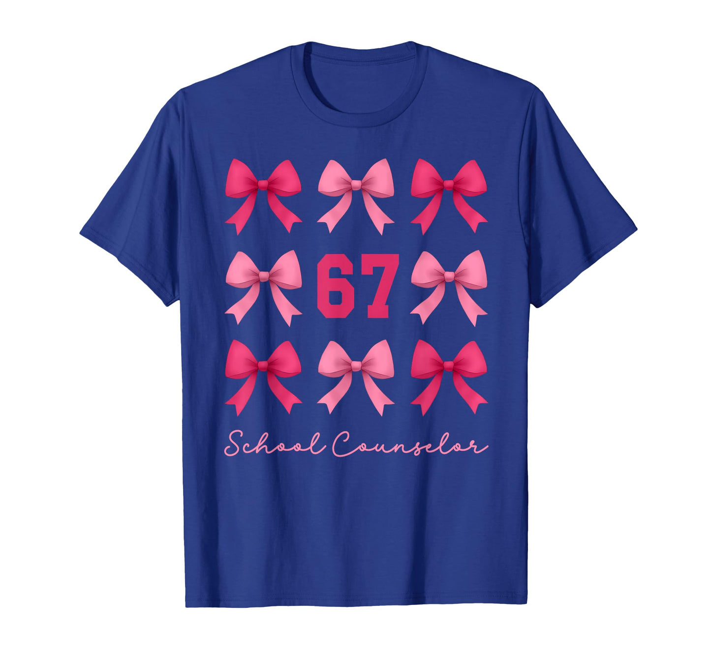 67 School Counselor Meme Coquette Bows Funny Six Seven T-Shirt