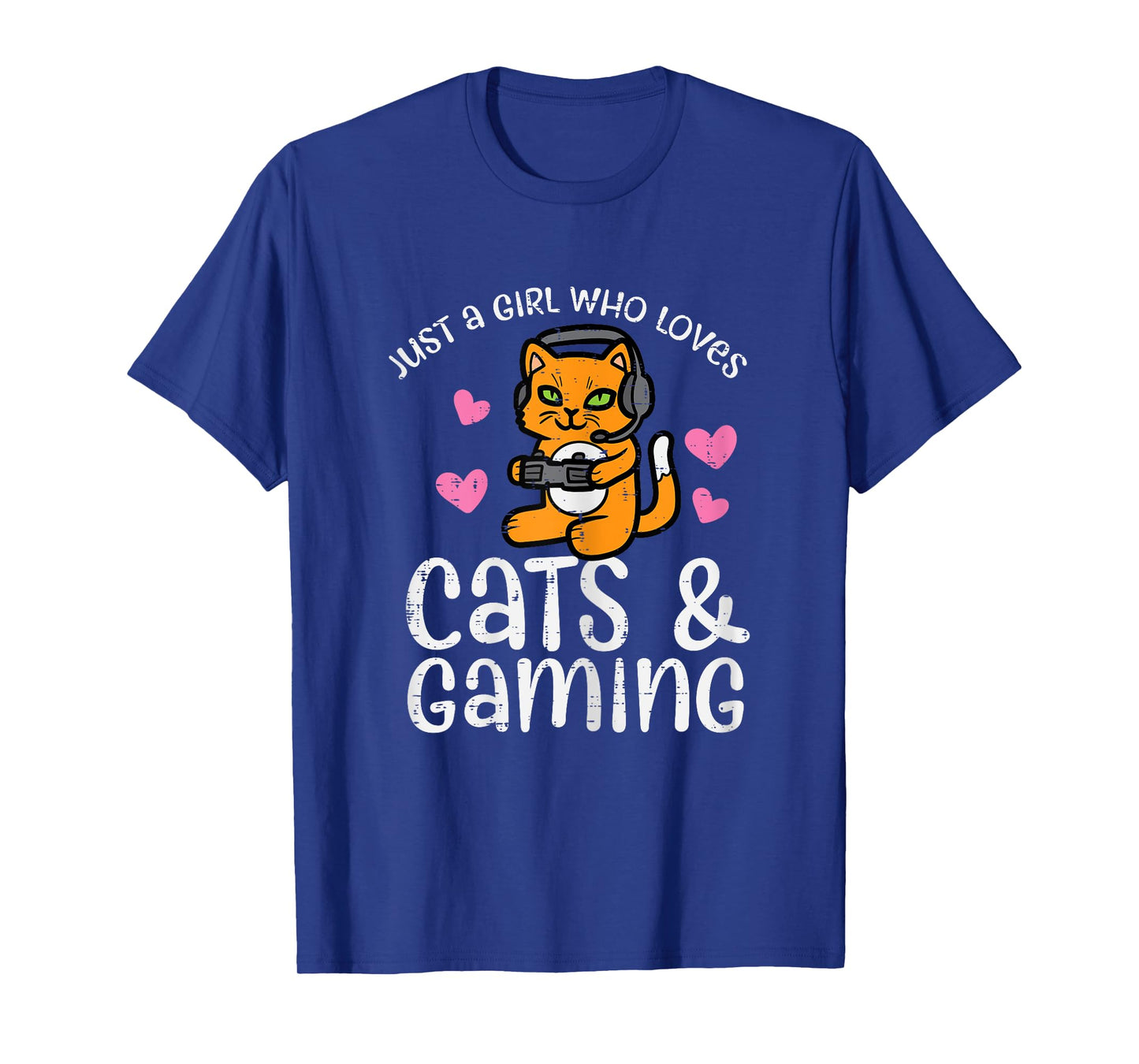 Just Girl Who Loves Cats Gaming Cute Gamer Women Girls Kids T-Shirt