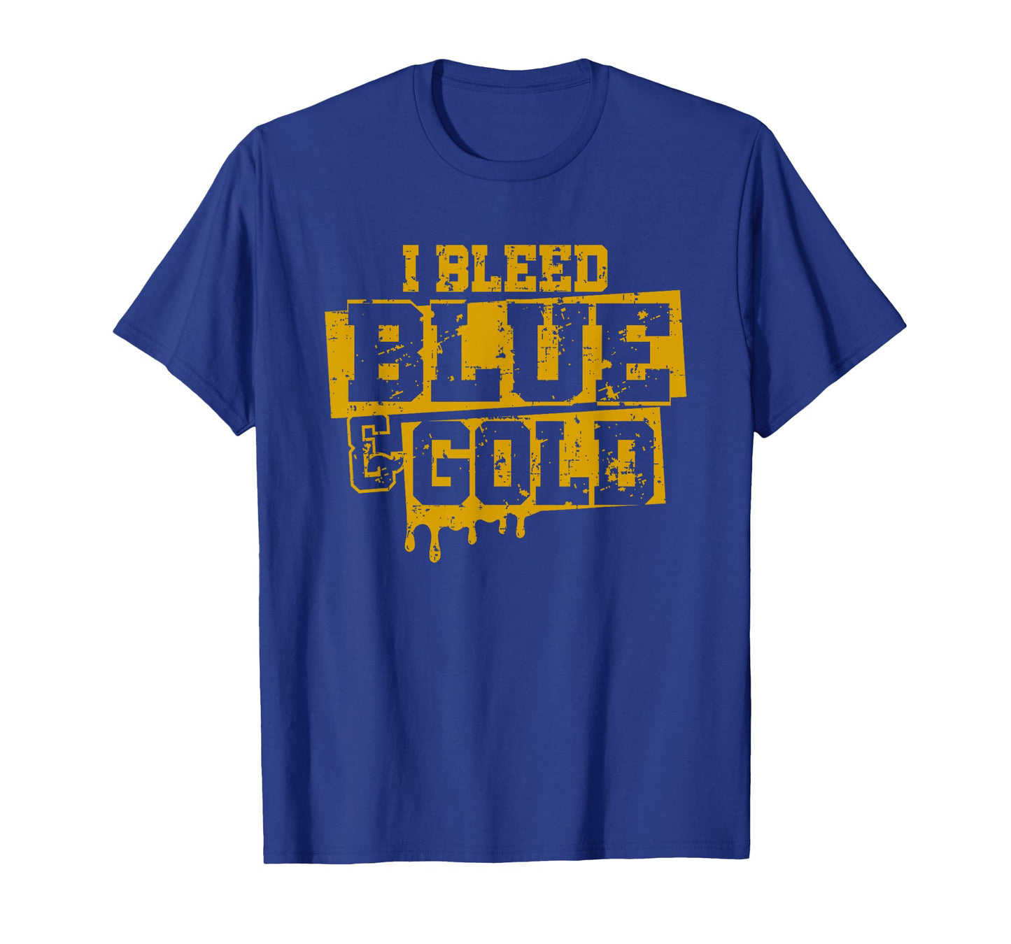 I Bleed Blue and Gold Game Day Group School Football Sports T-Shirt