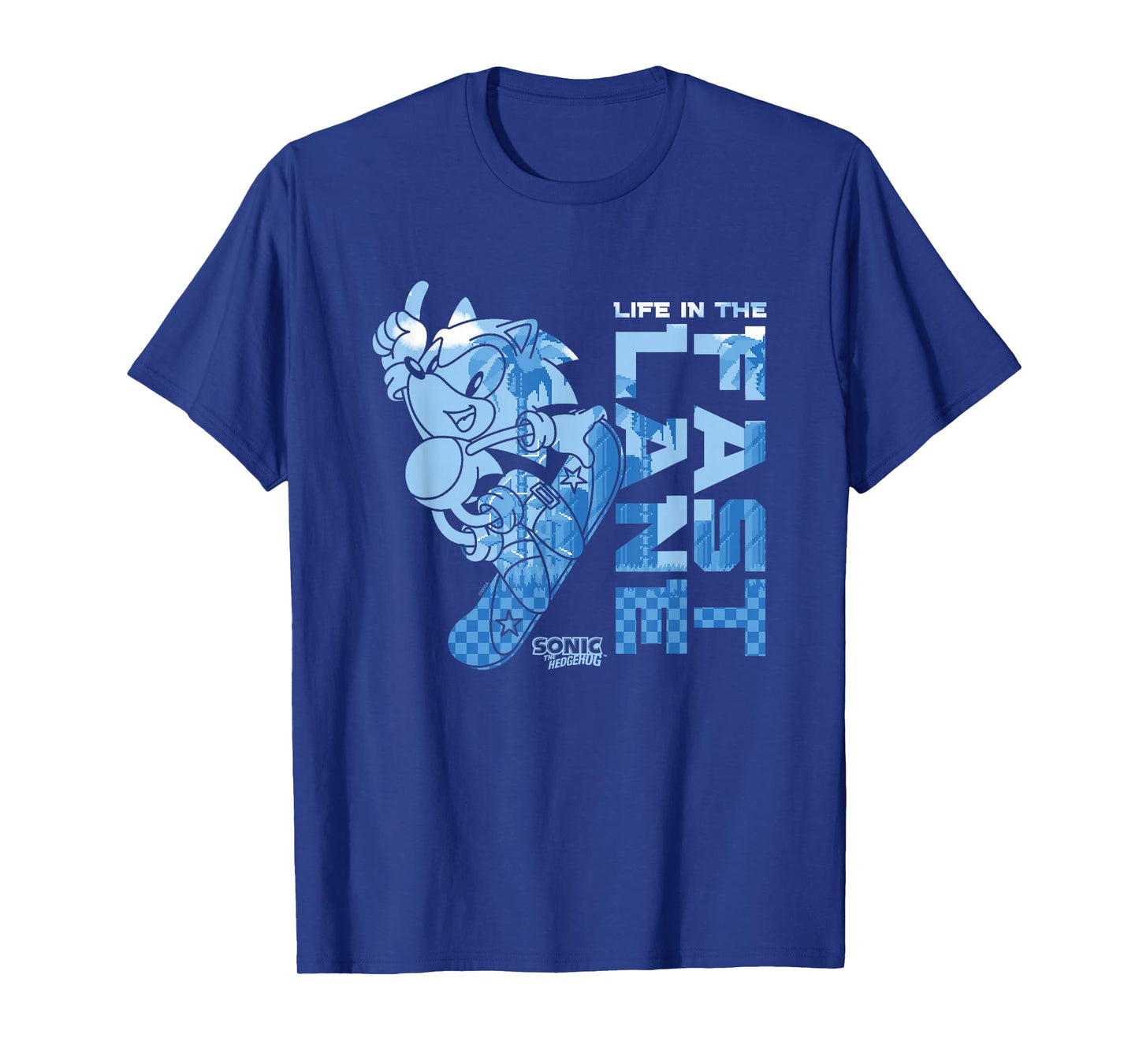 Sonic The Hedgehog Life in the Fast Lane Snowboarding Retro T-Shirt