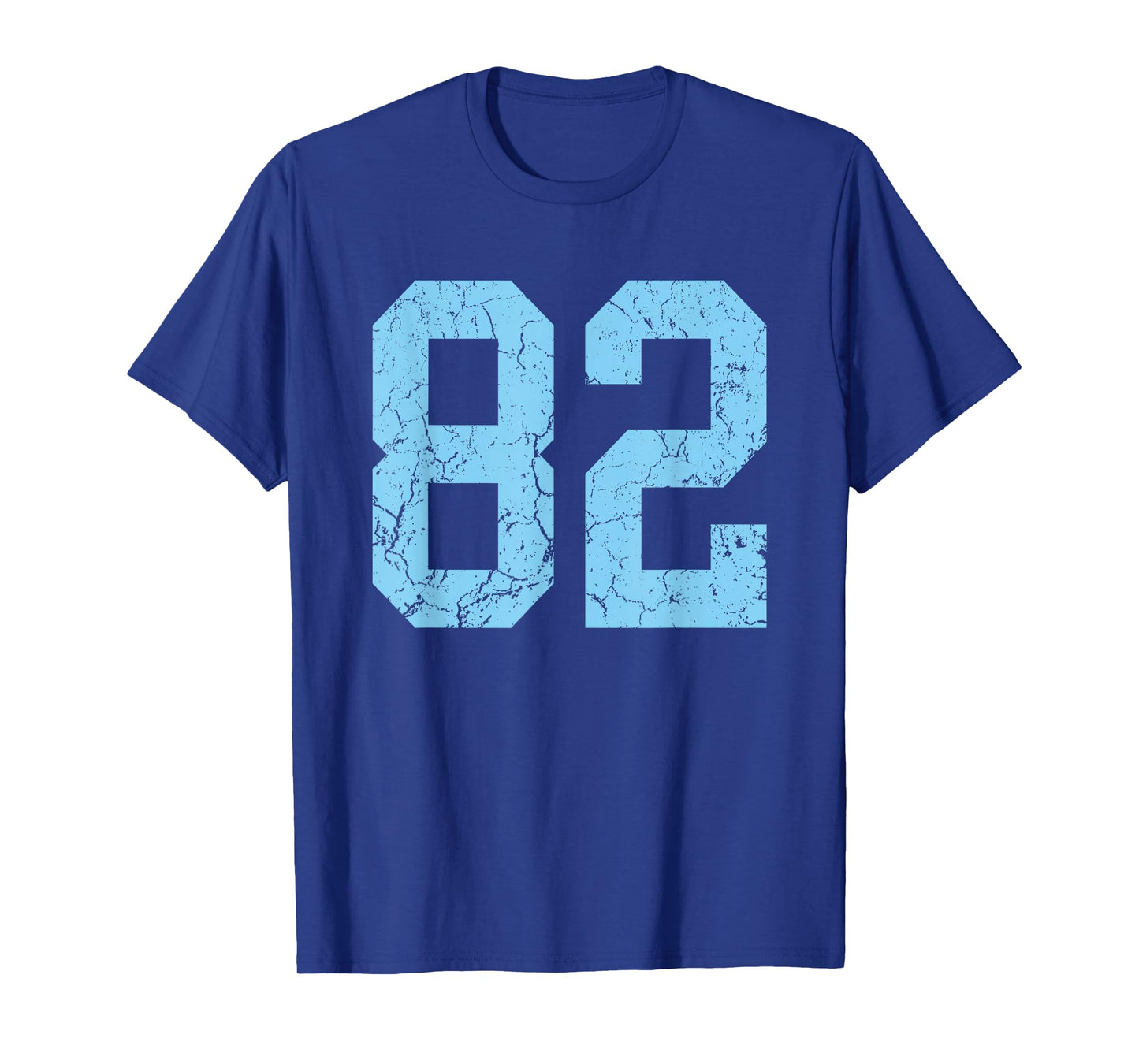 Distressed Baby Blue Number 82 Jersey Player Uniform #82 T-Shirt