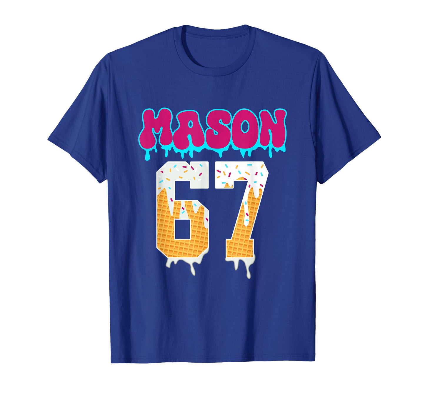 Mason 67 Funny Ice Cream Drip Baseball Ice Cream Drip T-Shirt