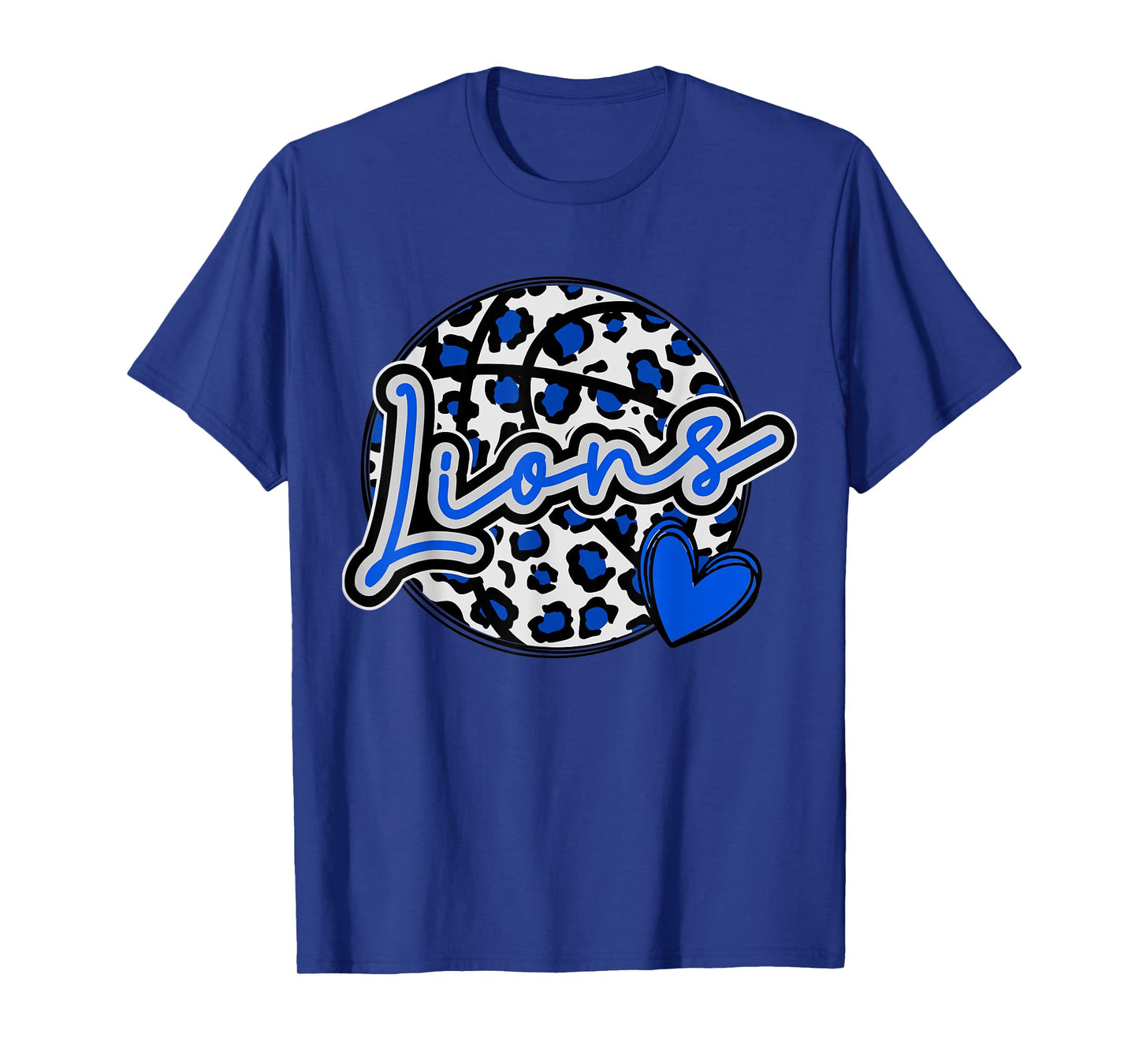 Leopard Cheetah Basketball Lions Blue Spirit Game Tee T-Shirt