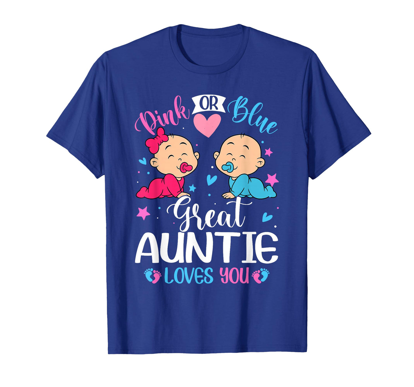 Pink Or Blue Great Auntie Loves You Gender Reveal T-Shirt