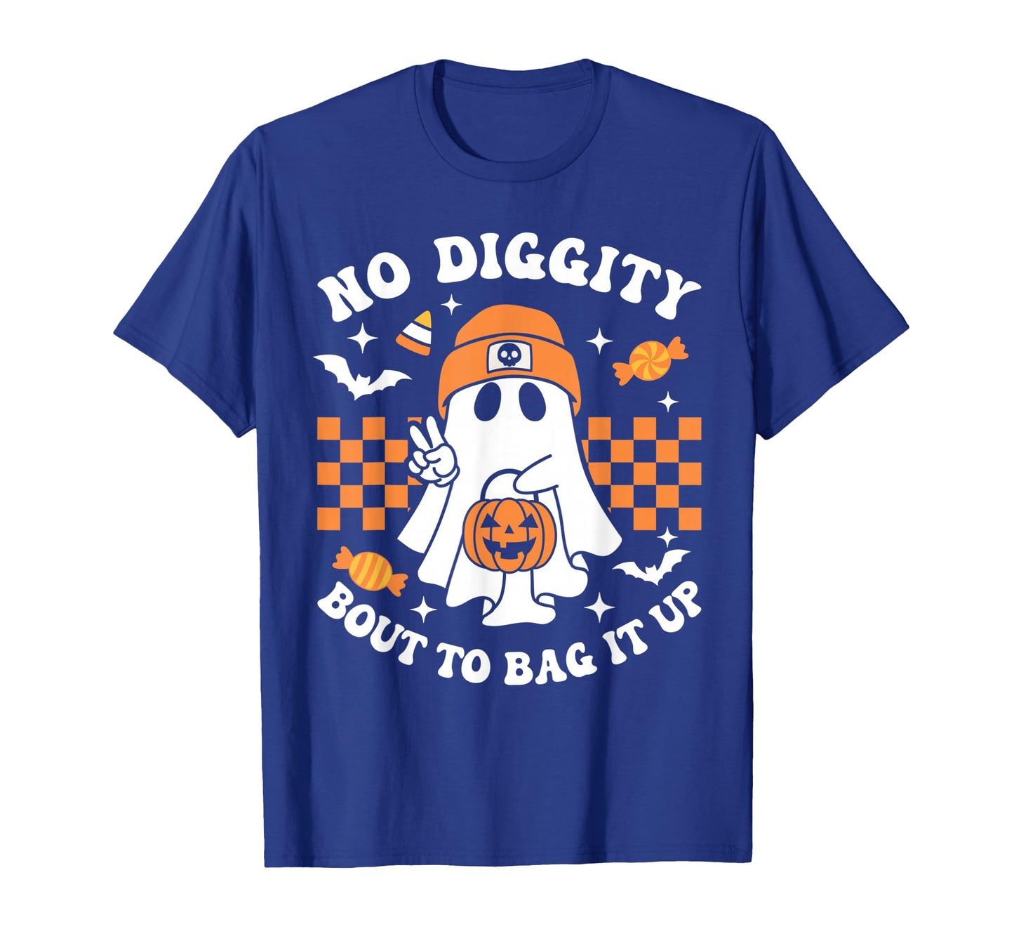 Halloween Ghost No Diggity Bout To Bag It Up Kids Toddler T-Shirt