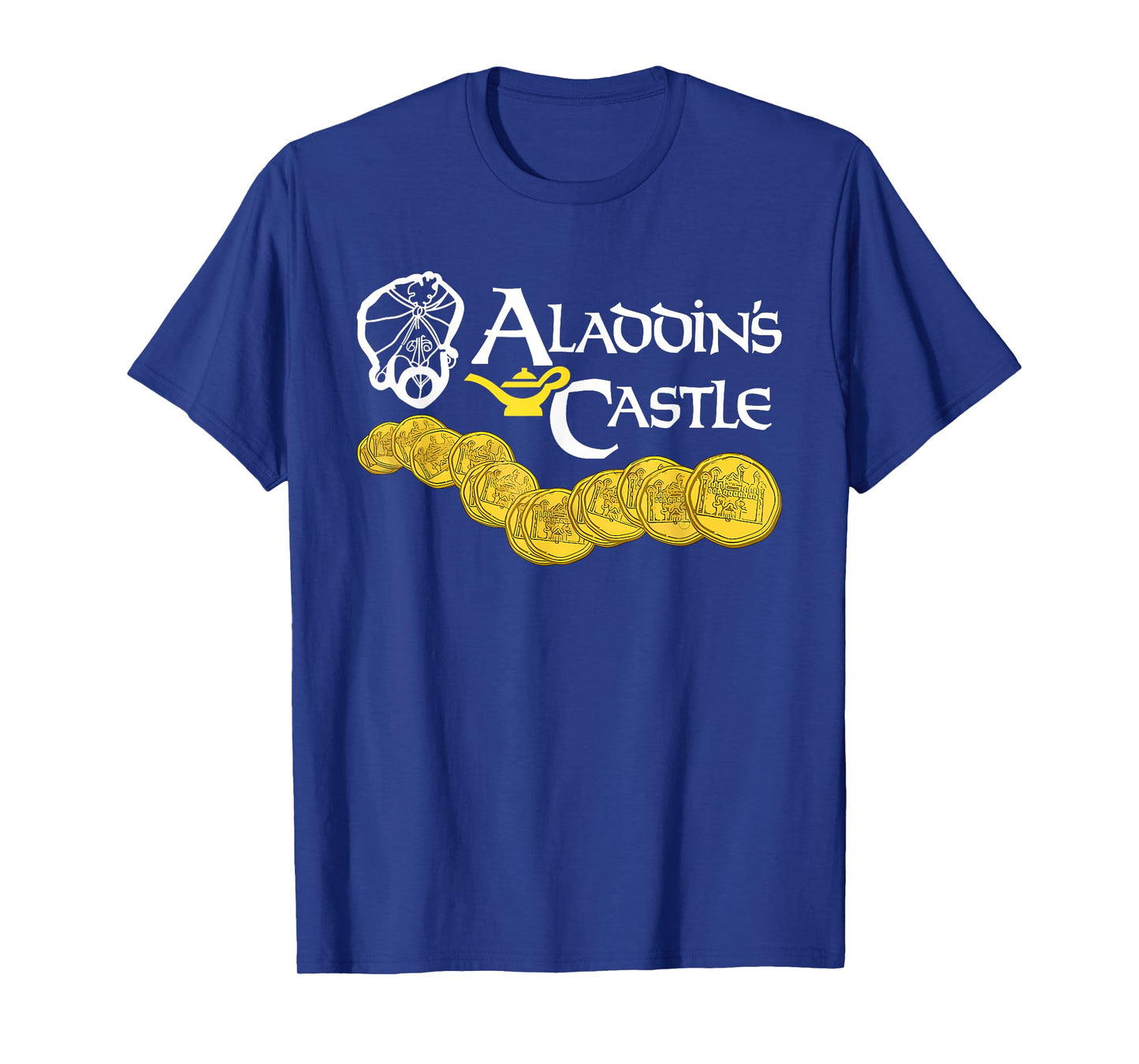 Aladdin's Castle Funny Quote T-Shirt - Unisex Adults - Black - Small - Short Sleeve - Classic Fit