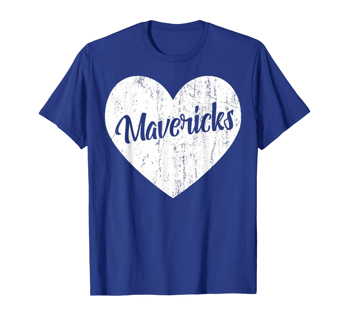 Mavericks School Sports Fan Team Spirit Mascot Heart Gift T-Shirt