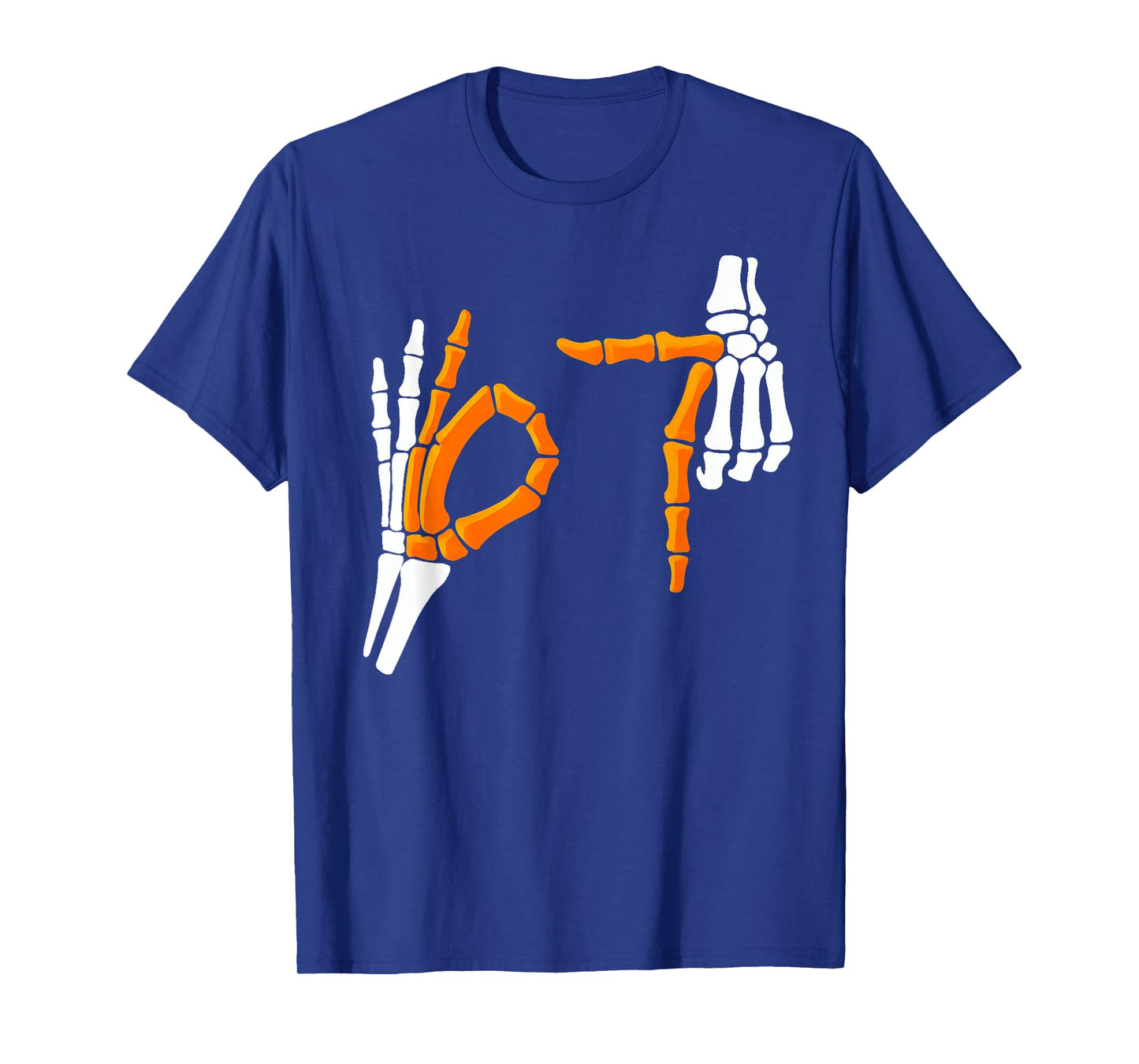 6 7 Funny Halloween 67 Costume Skeleton Hands T-Shirt