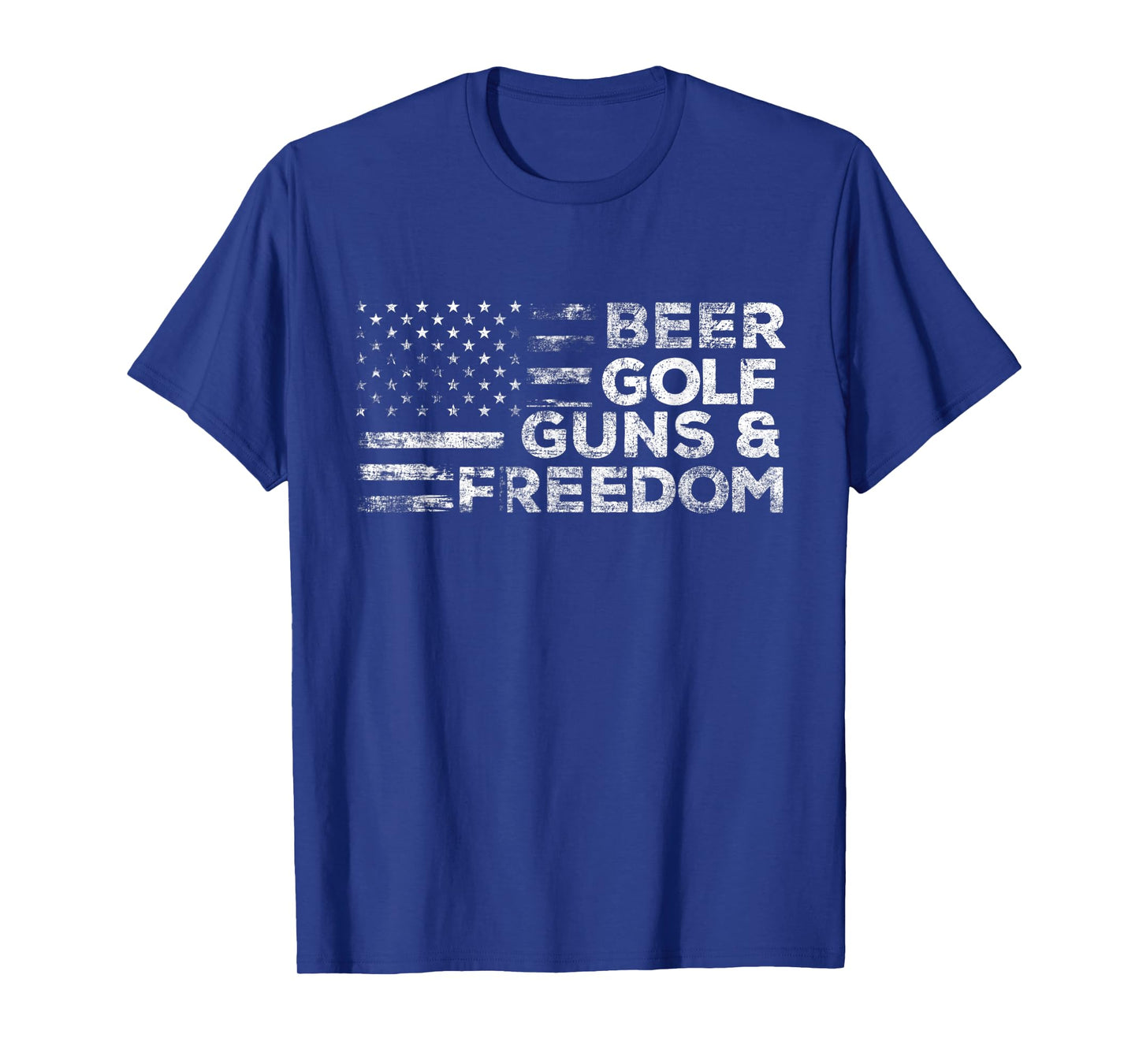 Beer Golf Guns & Freedom - USA American Flag Golfer Golfing T-Shirt for Women Men