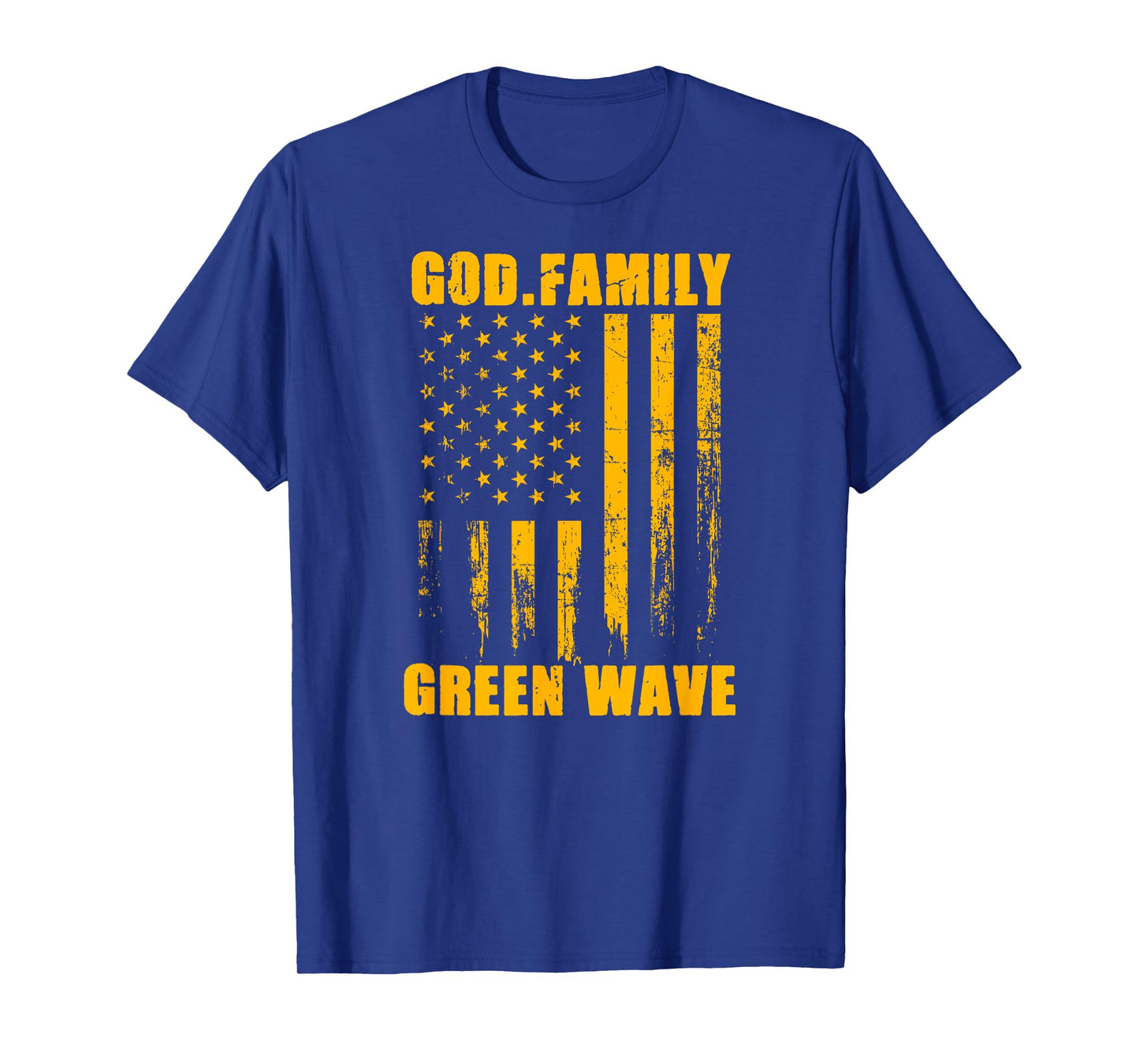 Gallatin Green Wave God. Family. Vintage USA Flag T-Shirt