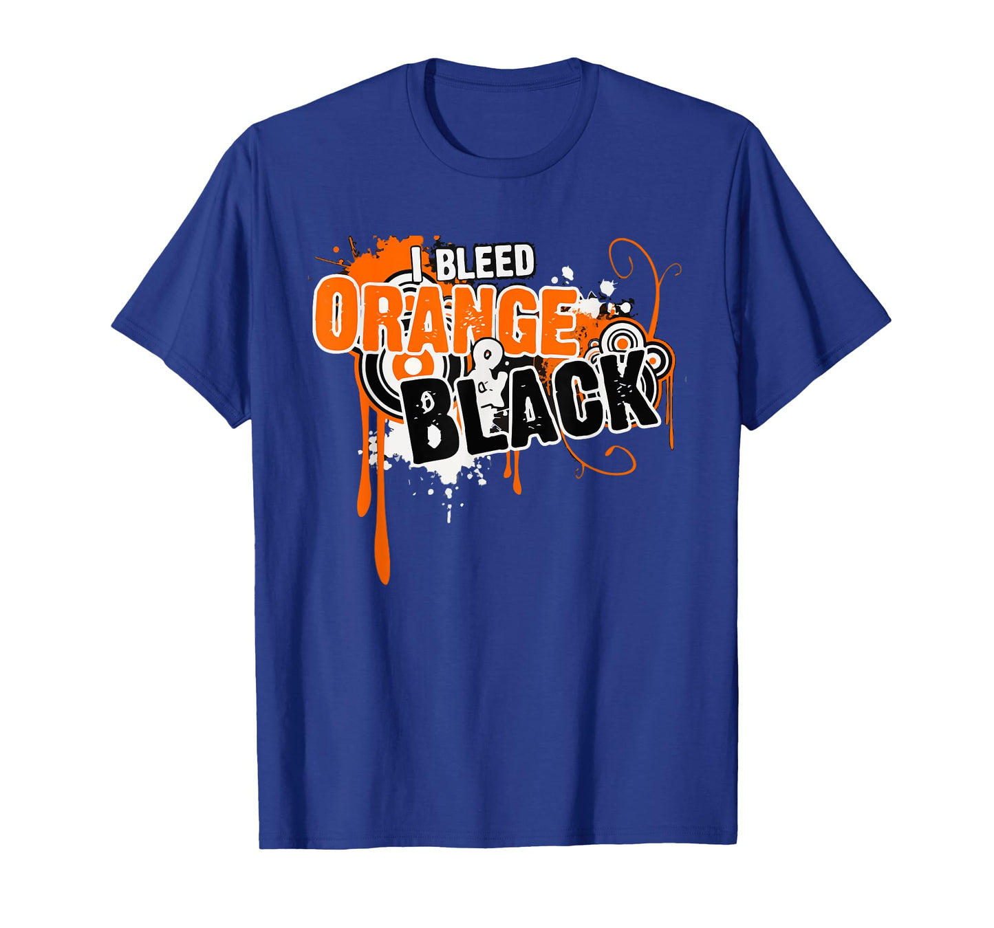 I Bleed Black & Orange Sports Team Game Day T-Shirt