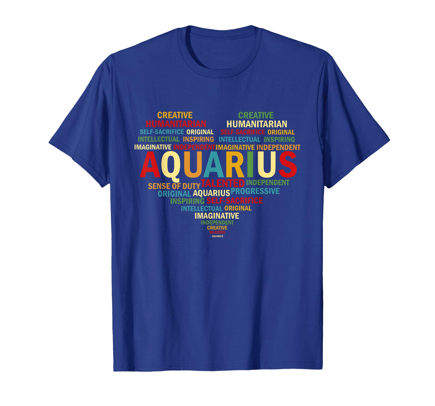 Aquarius Heart Birthday Astrology Zodiac Sign T-Shirt