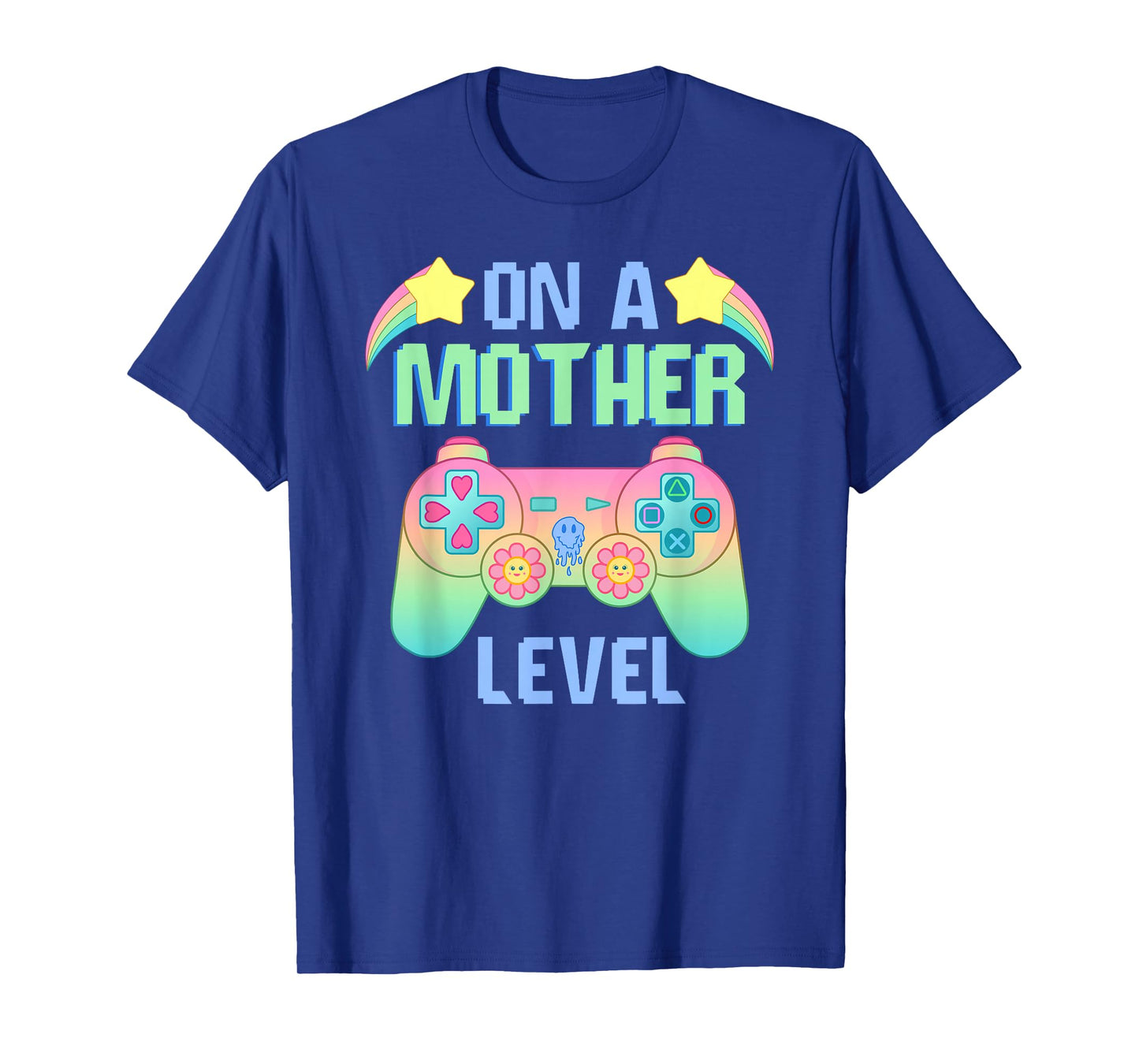Funny Mothers Day On A Mother Level Gamer Mom Retro Gaming T-Shirt