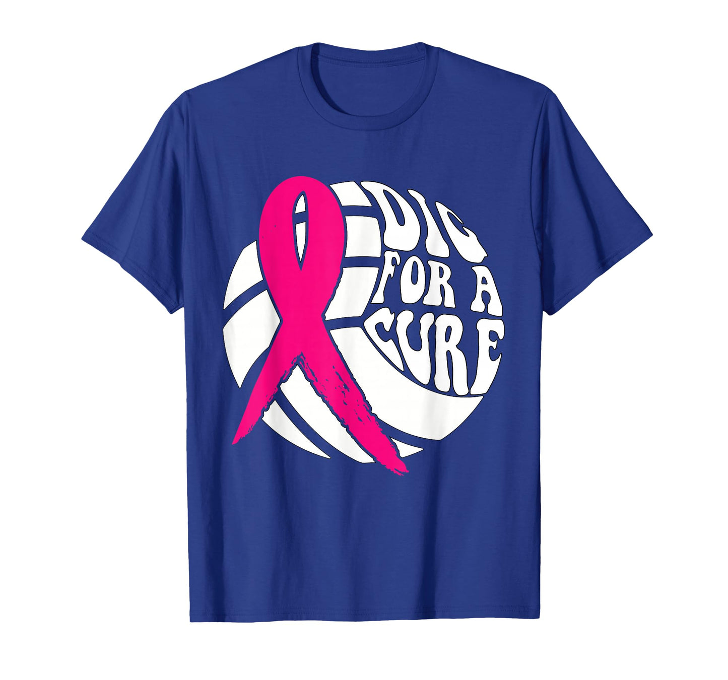 Dig For Cure Ribbon Volleyball Breast Cancer Awareness Pink T-Shirt