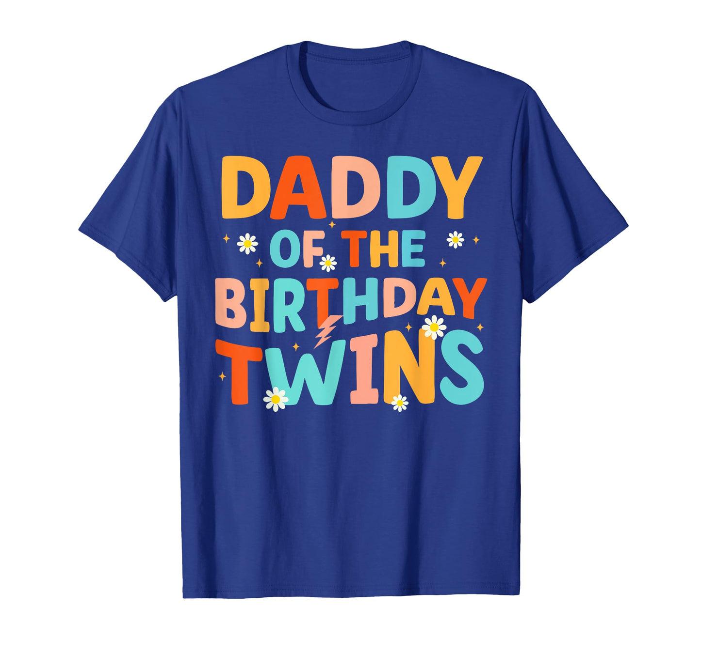 Daddy Of The Birthday Twins Kids Party Retro Bday T-Shirt