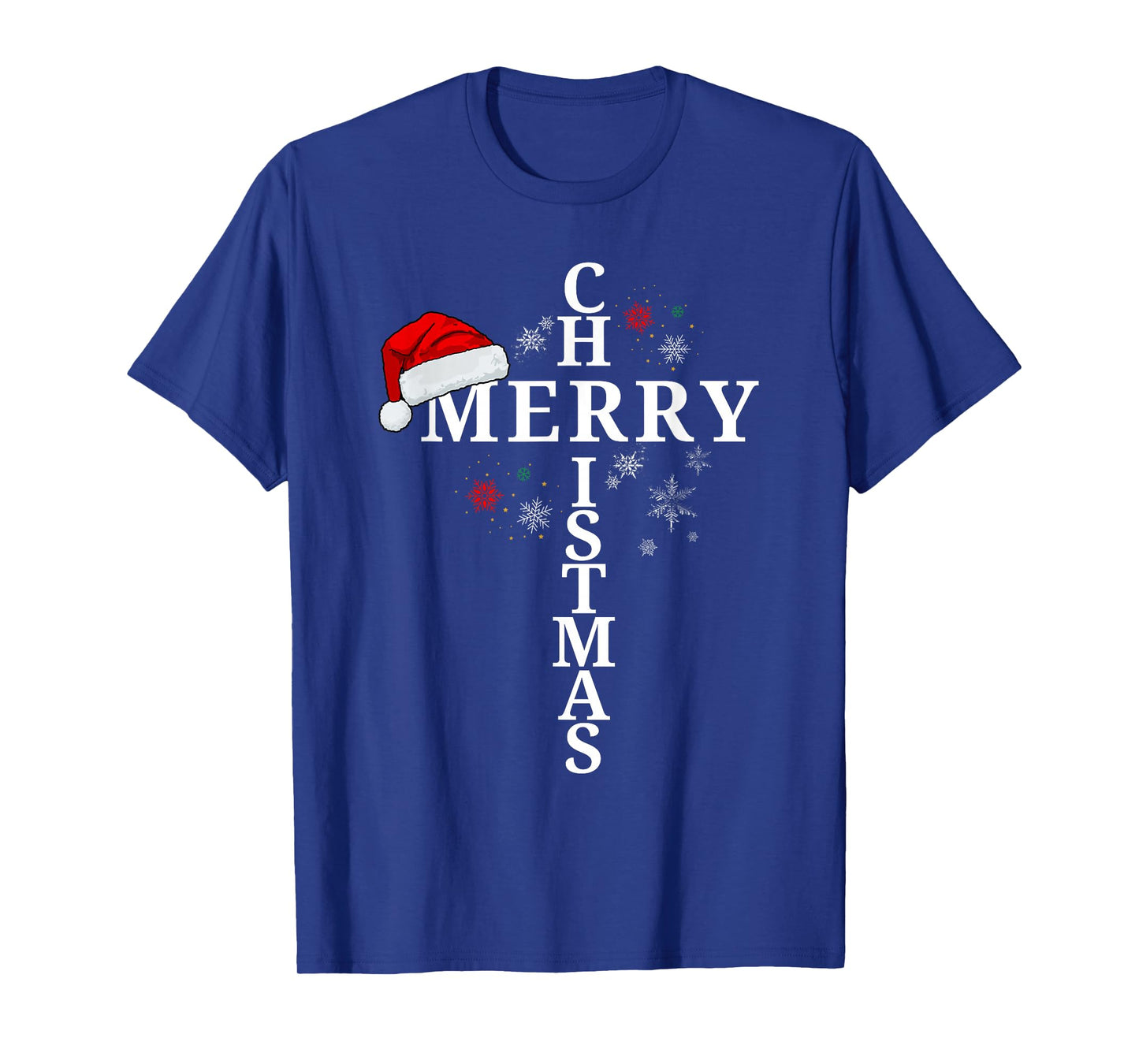 Funny Merry Christmas Xmas Cross Christian Snow T-Shirt