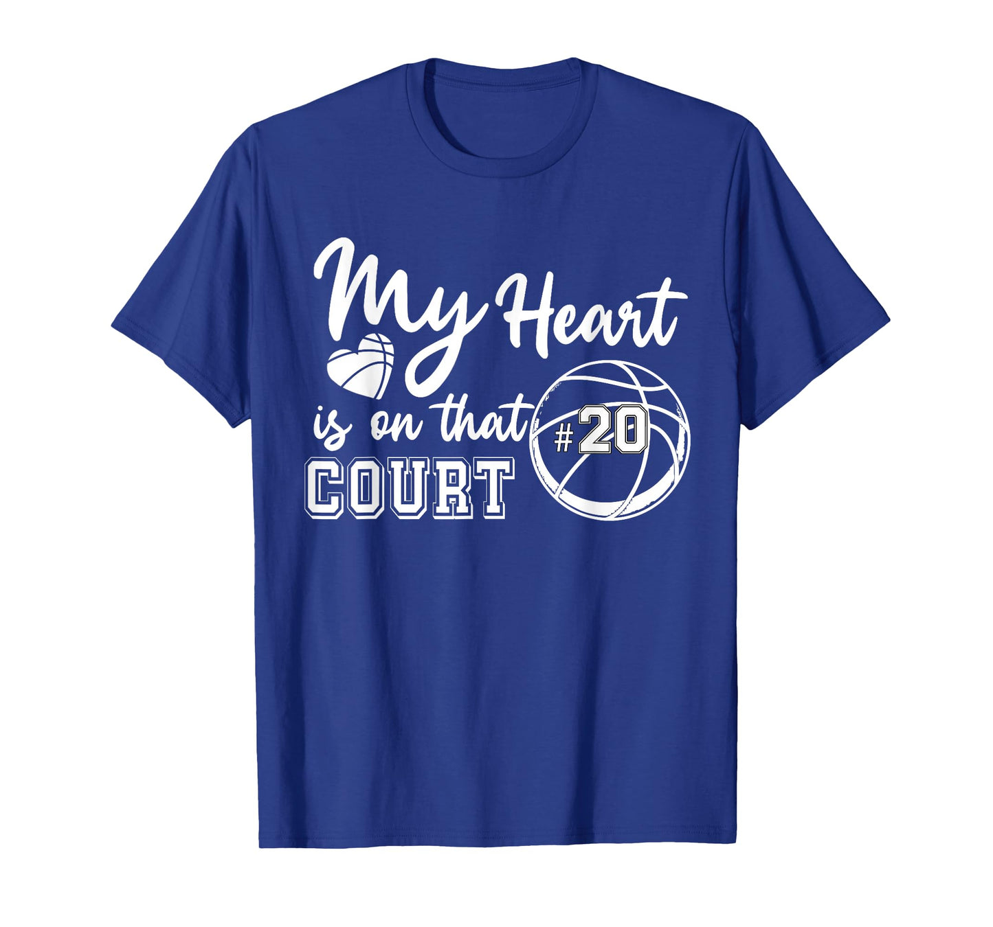 My Heart is On That Court Number 20 Basketball Game Day T-Shirt