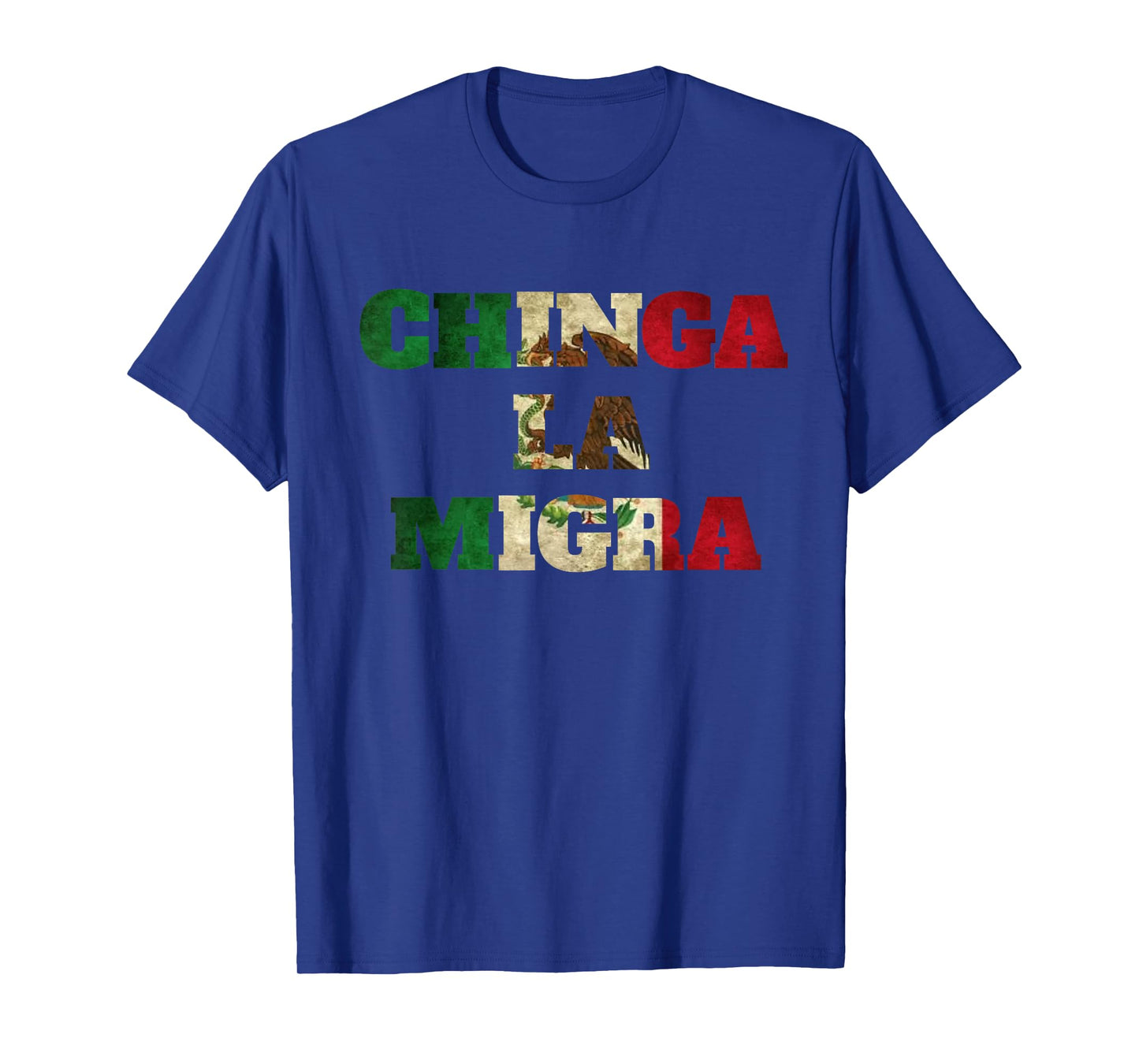 Retro Chinga La Migra MEX Flag Indivisible No Kings Protest T-Shirt