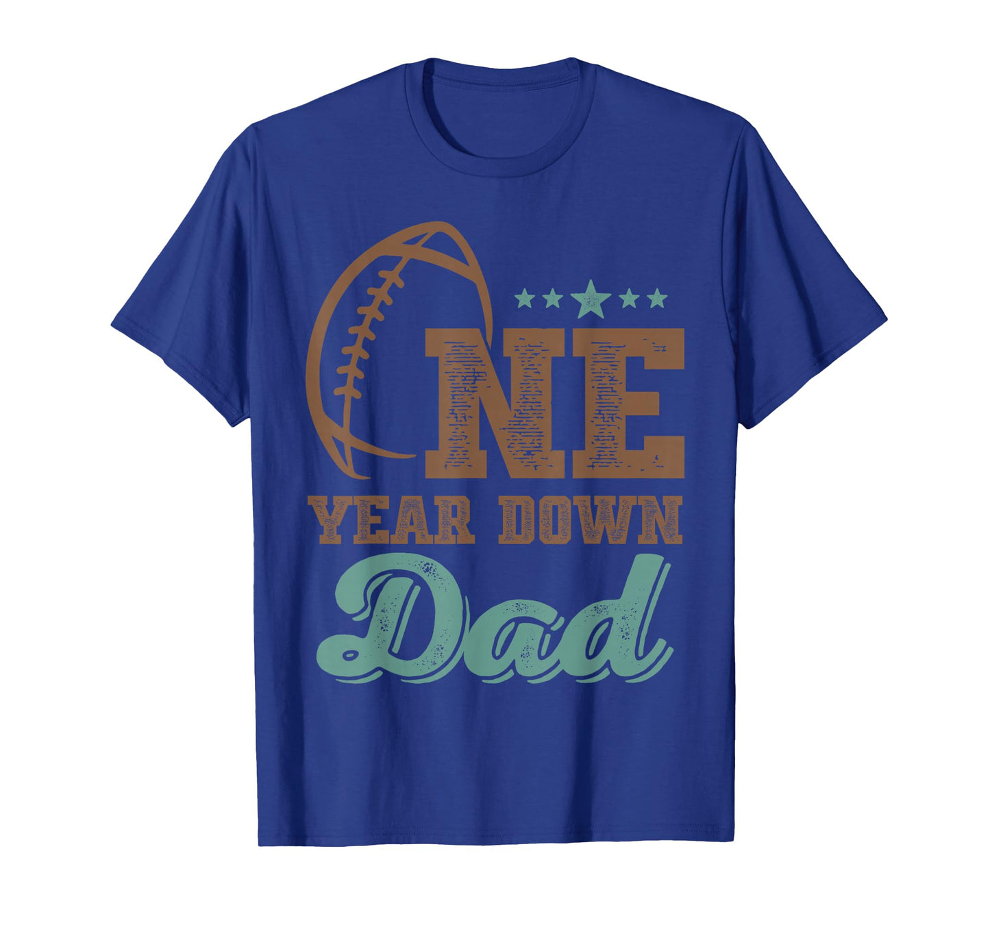 Dad Of The Birthday Boy 1st Year Down Birthday Football T-Shirt